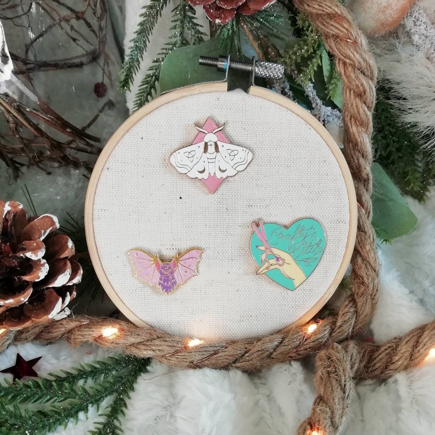 Magnetic needle holder / needle minder "Crafty b*tch", "Bat", "Moth"