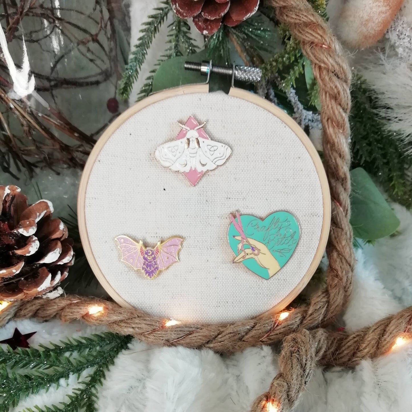 Magnetic needle holder / needle minder "Crafty b*tch", "Bat", "Moth"