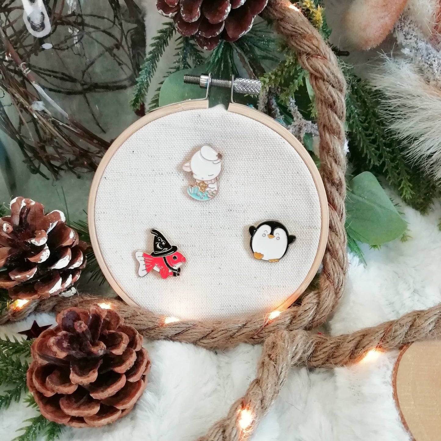 Magnetic needle holder / needle minder "Penguin", "Wizard fish", "Mermaid rabbit"