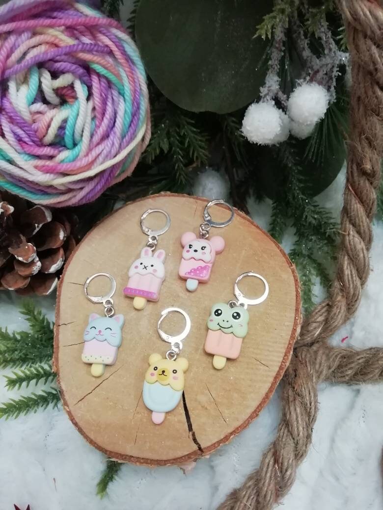 Marqueur de maille / stitch marker Adorable glace