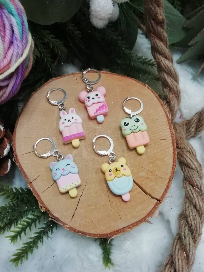 Marqueur de maille / stitch marker Adorable glace