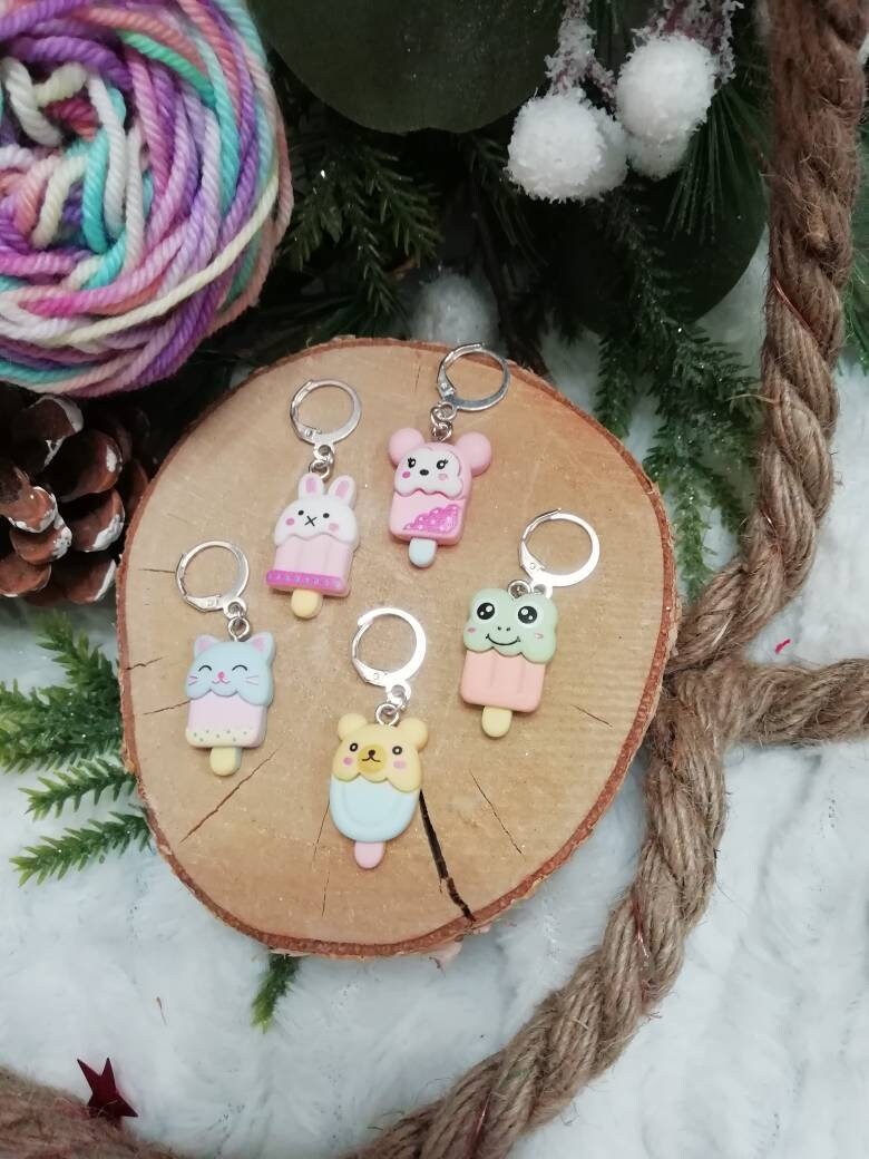 Marqueur de maille / stitch marker Adorable glace