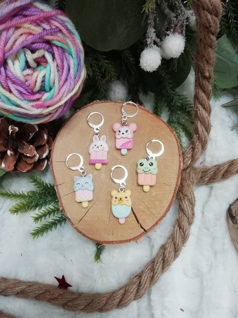 Marqueur de maille / stitch marker Adorable glace