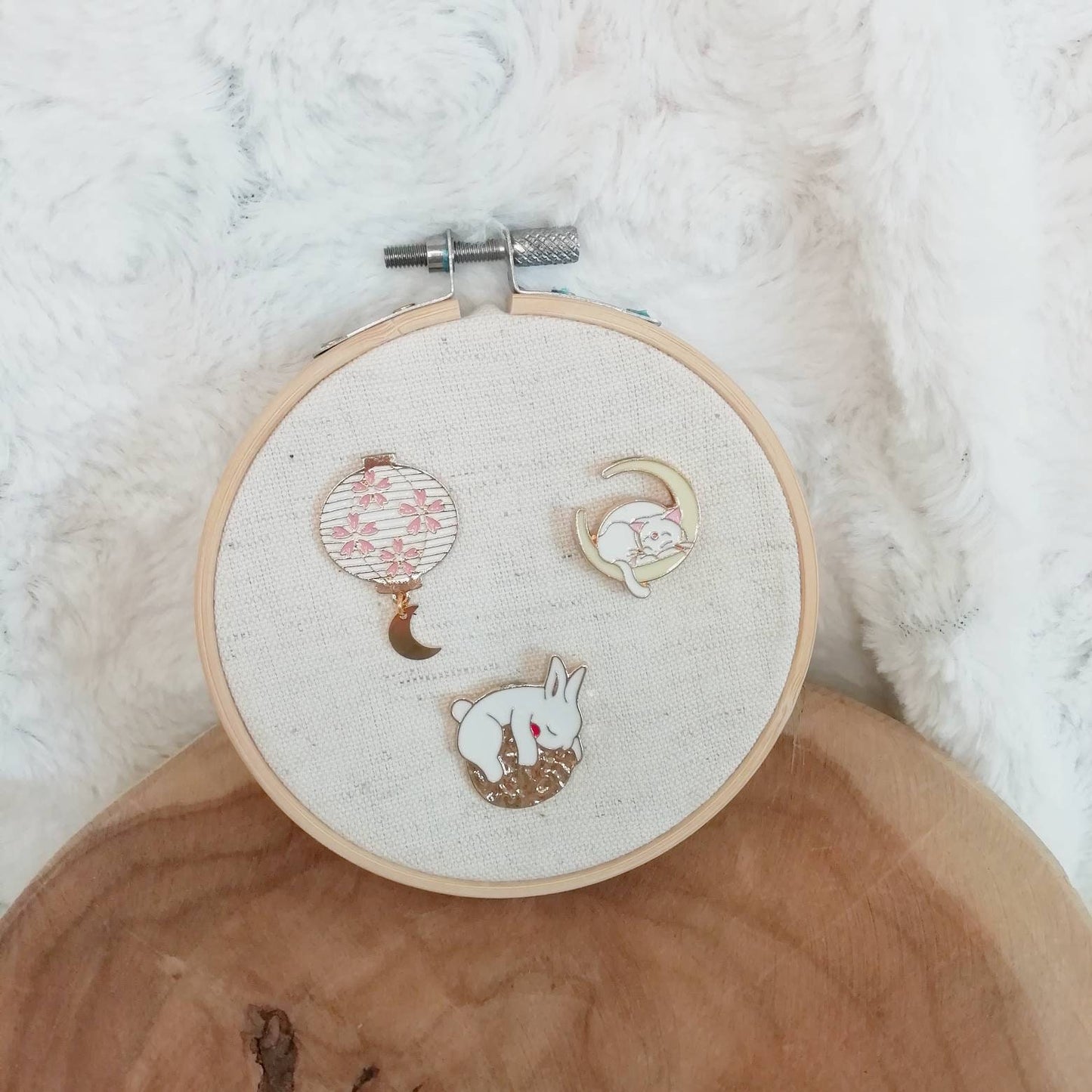 Magnetic needle holder for embroidery "Lunar cat", "Lunar rabbit", "Sakura lantern"