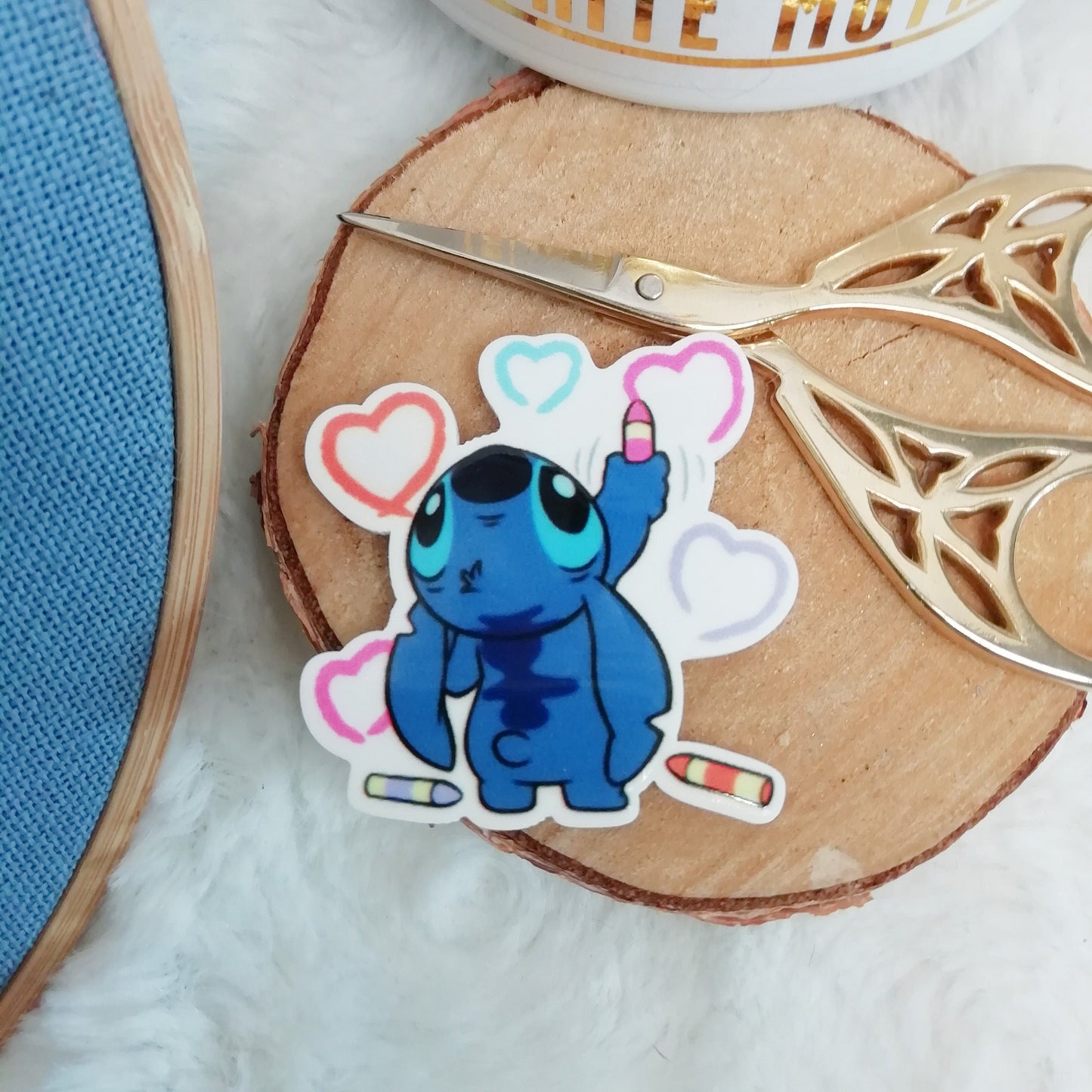 Magnetic needle holder / needle minder "Cute Otter", "Stitch" or "Rose from Alice in Wonderland"