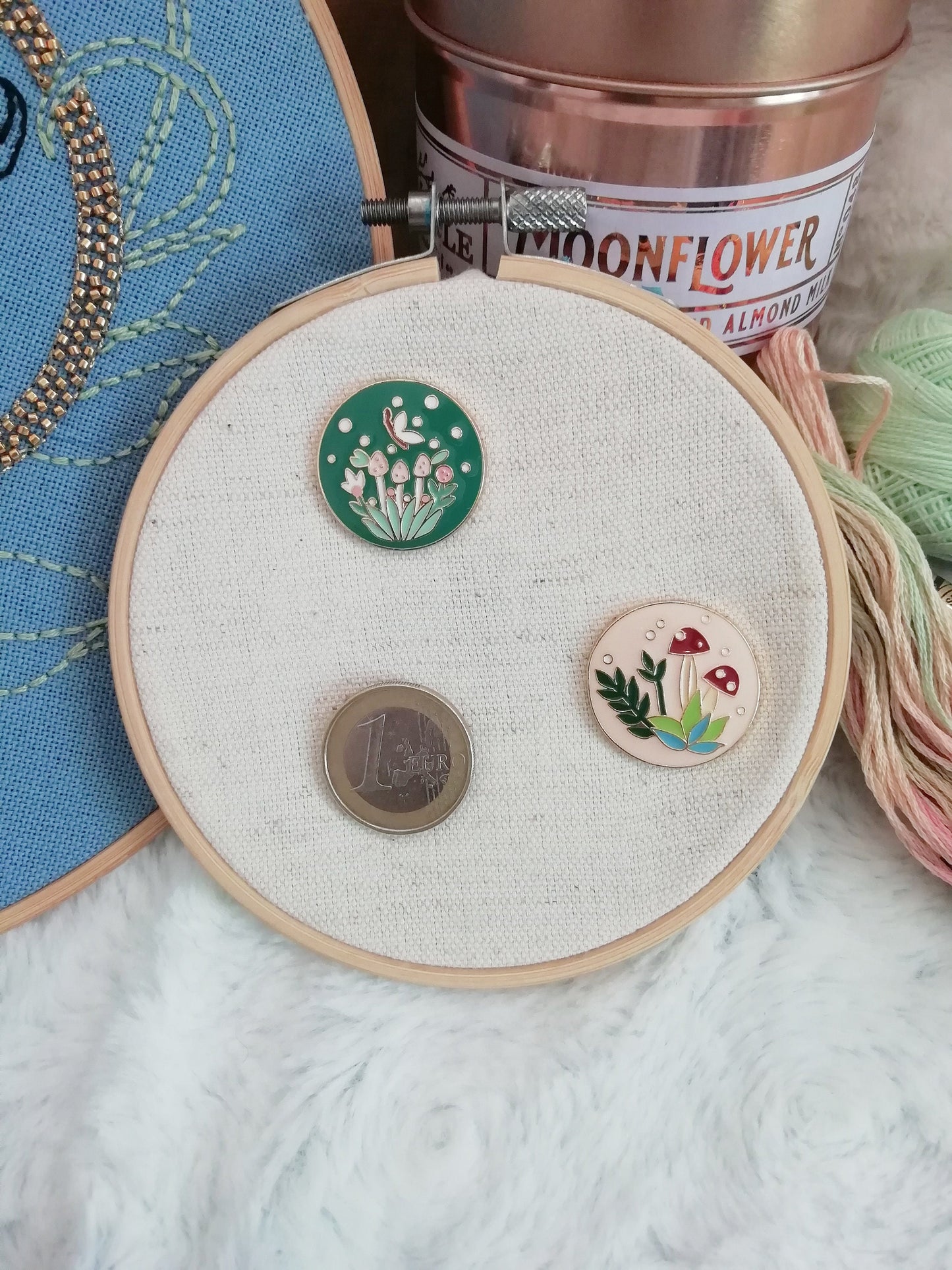 Magnetic needle holder for embroidery "Butterfly and mushroom", "Mushrooms"