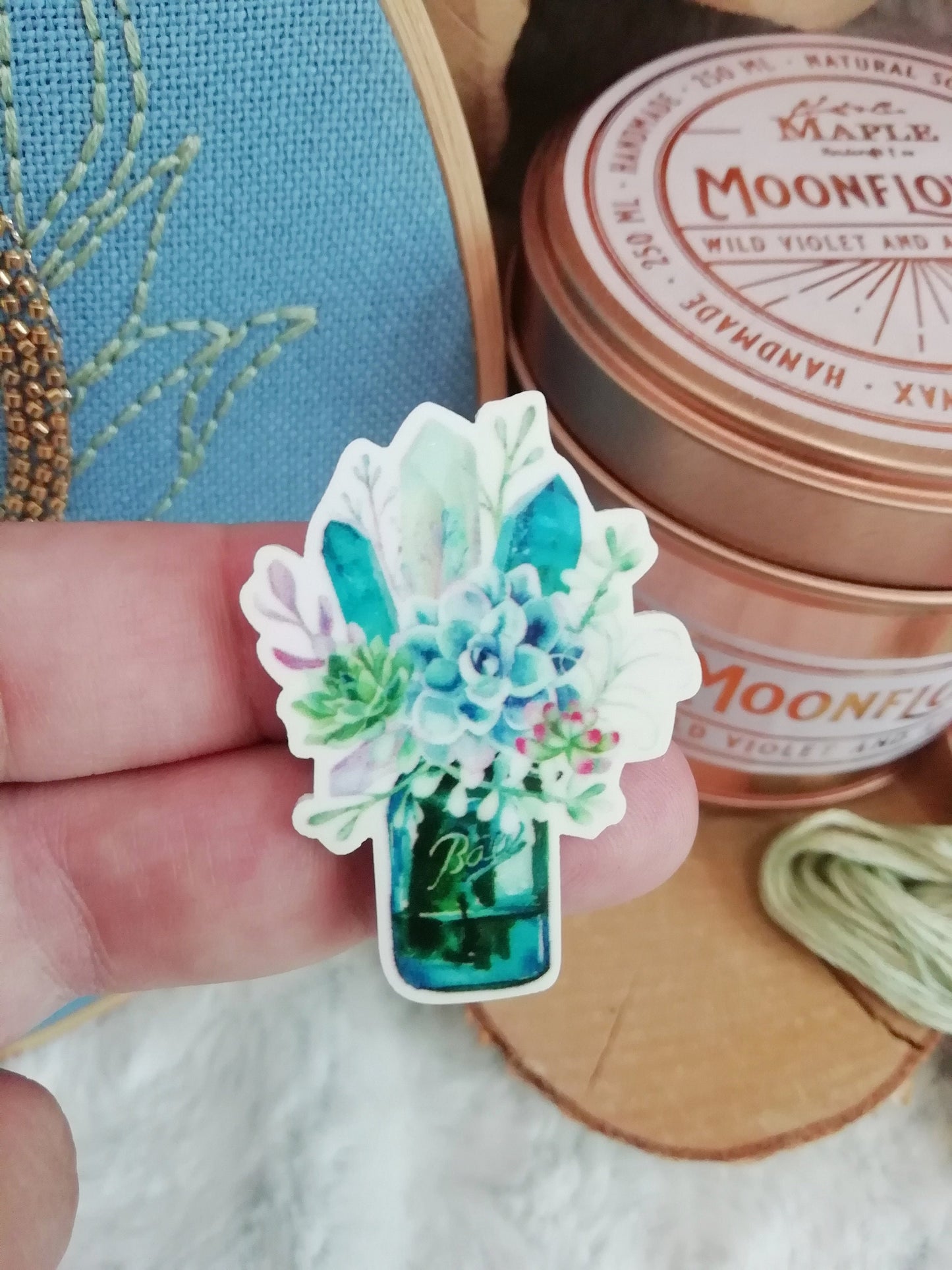 Magnetic needle holder / needle minder "Bouquet and feathers", "Flower envelope" or "Pastel bouquet"