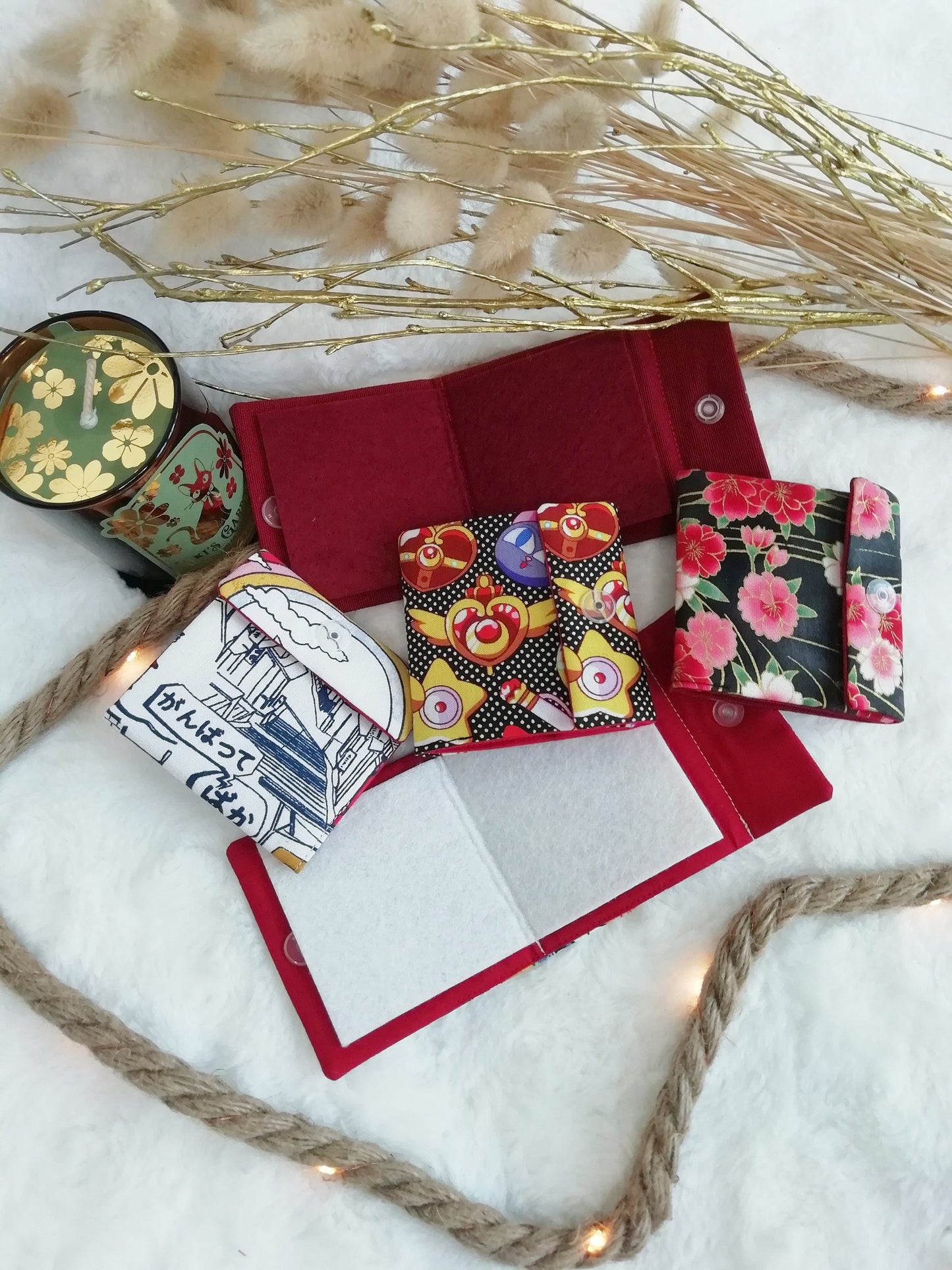 Needle stick notebook / travel needle holder "Magical girl", "Tokyo" and "Red Sakura"