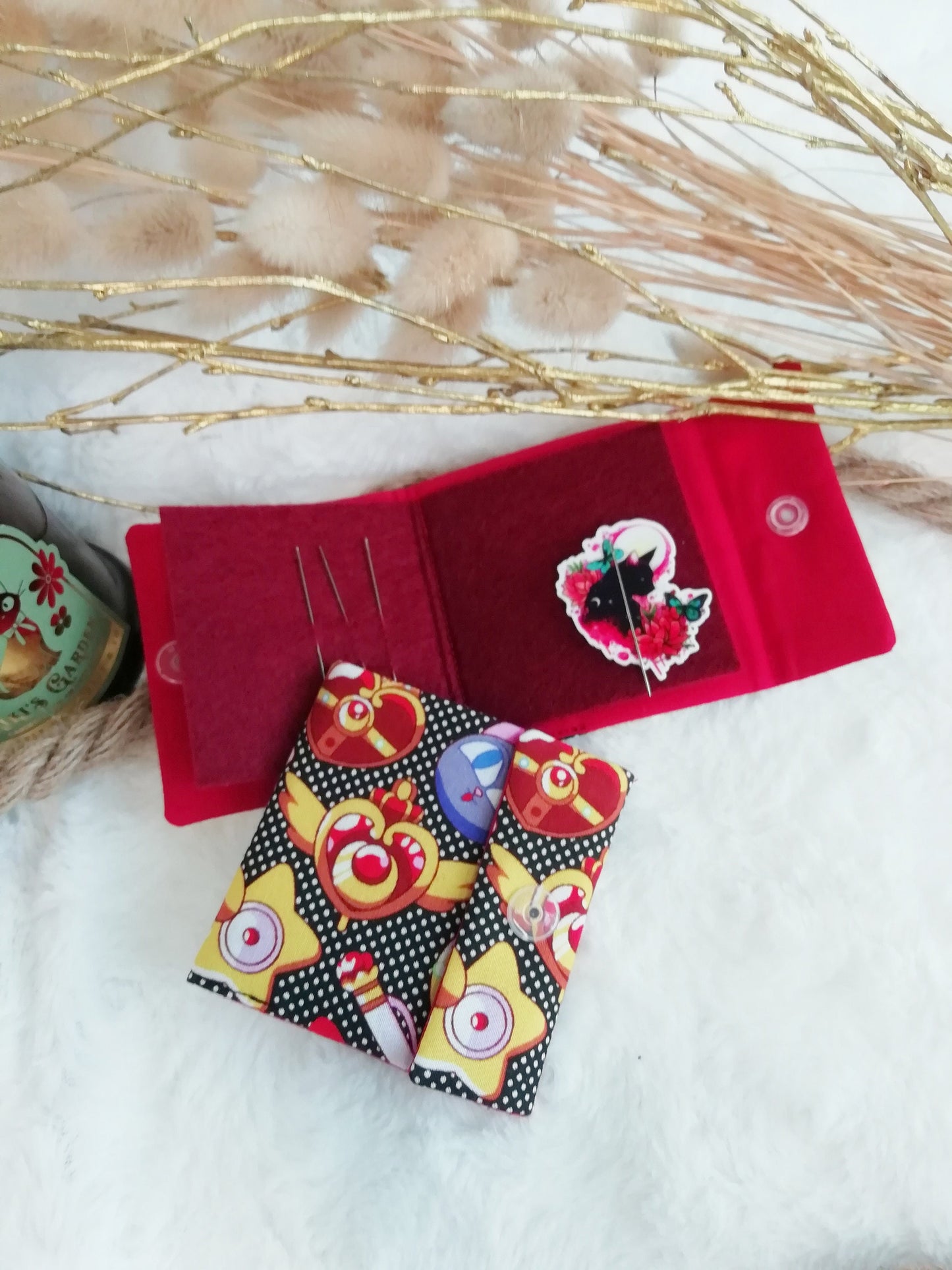 Needle stick notebook / travel needle holder "Magical girl", "Tokyo" and "Red Sakura"