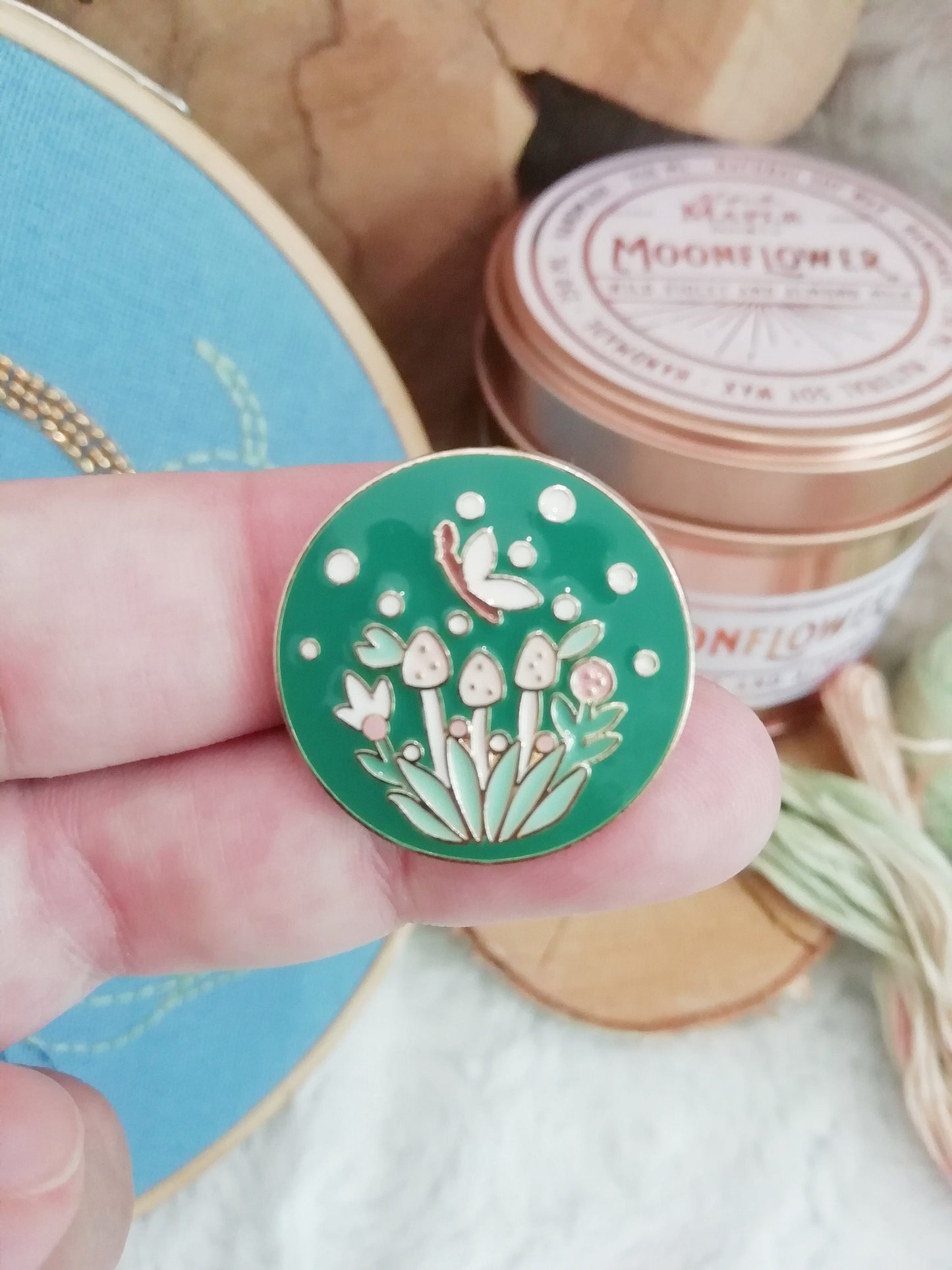 Magnetic needle holder for embroidery "Butterfly and mushroom", "Mushrooms"