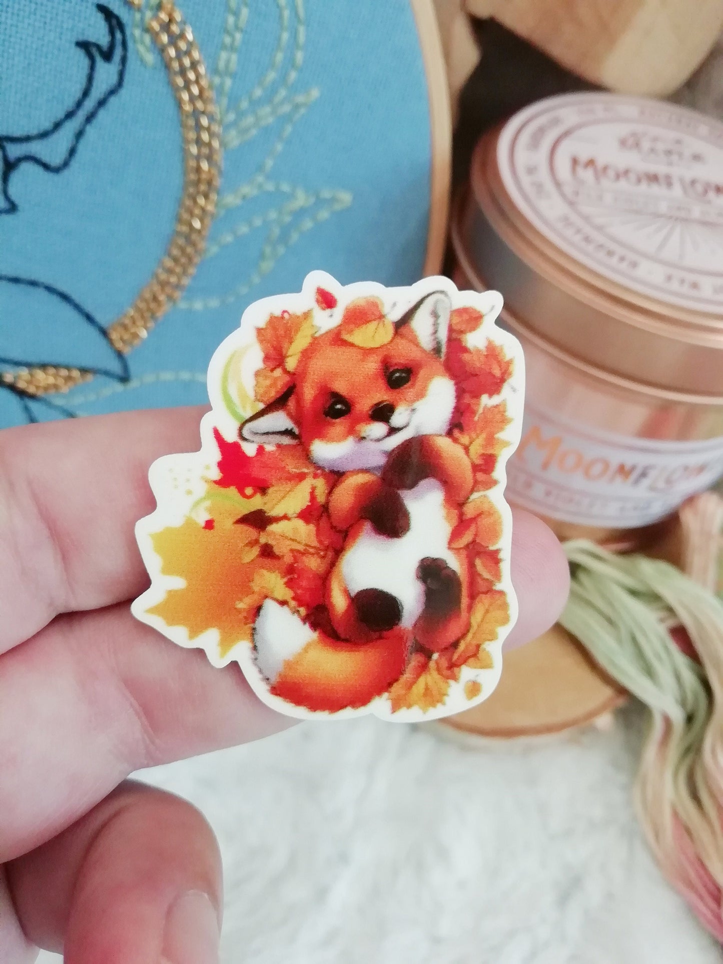 Magnetic needle holder / needle minder "Cute fox", "Sleepy fox" or "Eclats de lumiere"