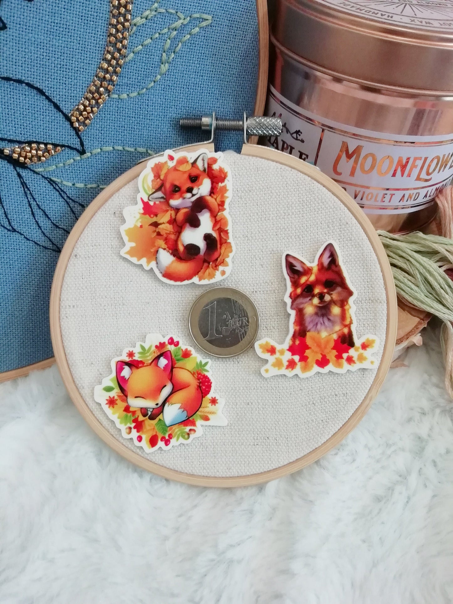 Magnetic needle holder / needle minder "Cute fox", "Sleepy fox" or "Eclats de lumiere"