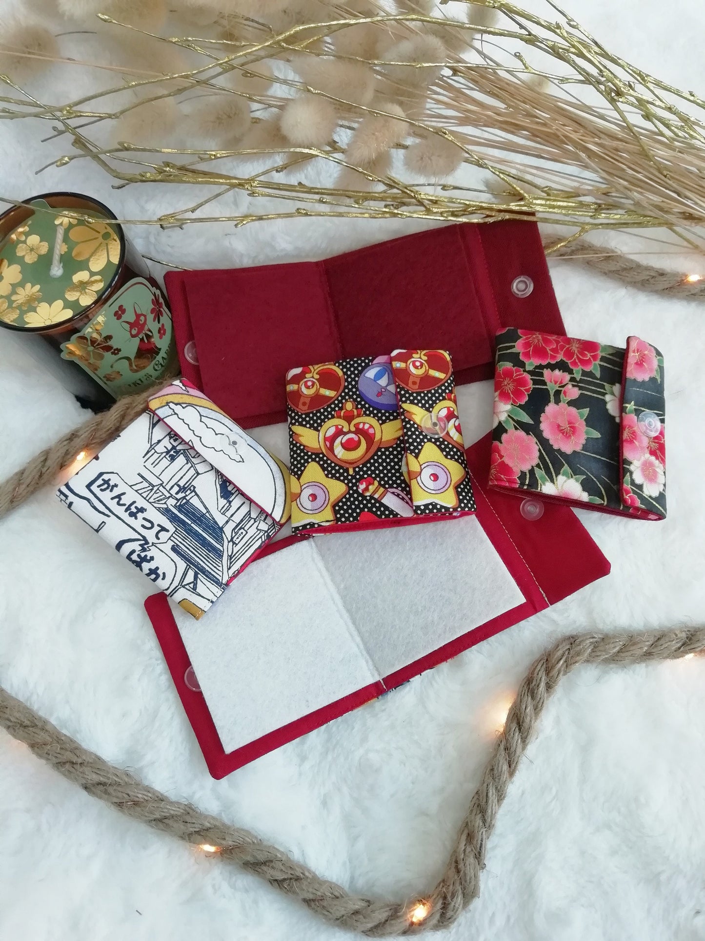 Needle stick notebook / travel needle holder "Magical girl", "Tokyo" and "Red Sakura"