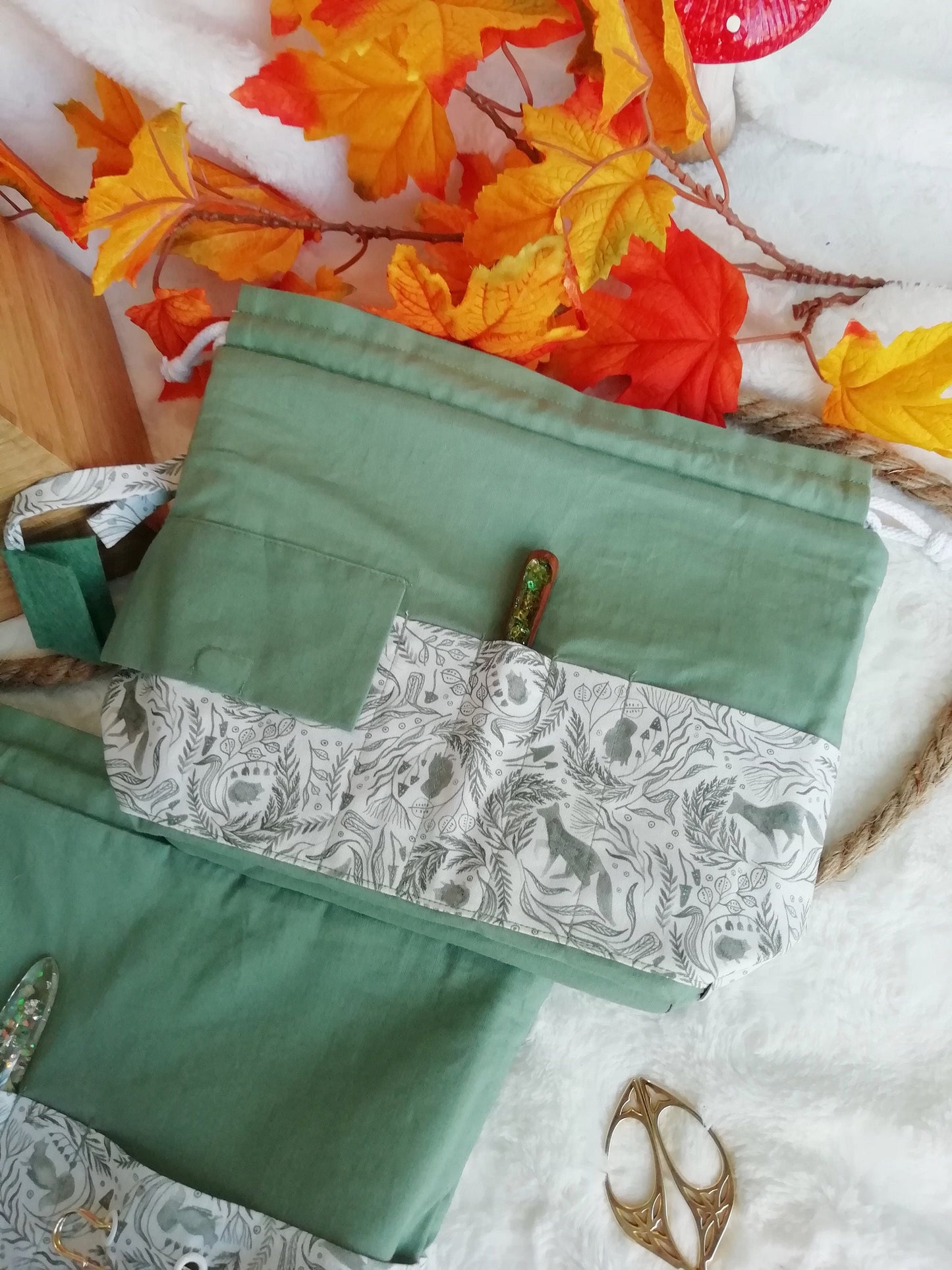 Bag ? “Sage green watercolor” project / bag? in progress