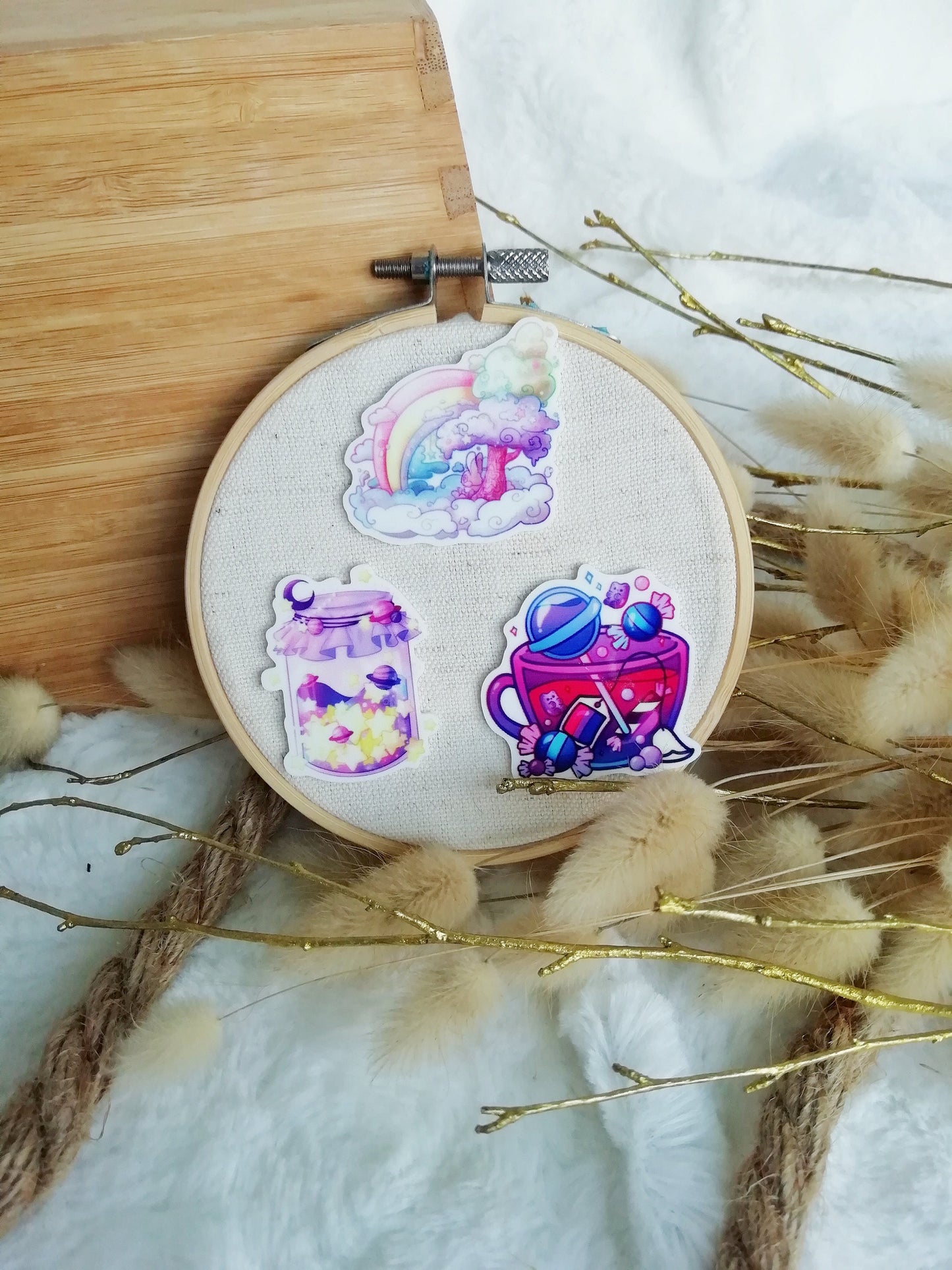 Magnetic needle holder / needle minder "Rainbow Dream", "Star Jar or "Candy Tea"