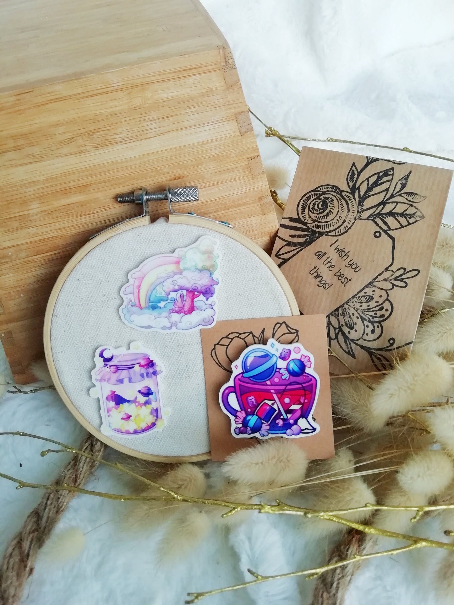 Magnetic needle holder / needle minder "Rainbow Dream", "Star Jar or "Candy Tea"