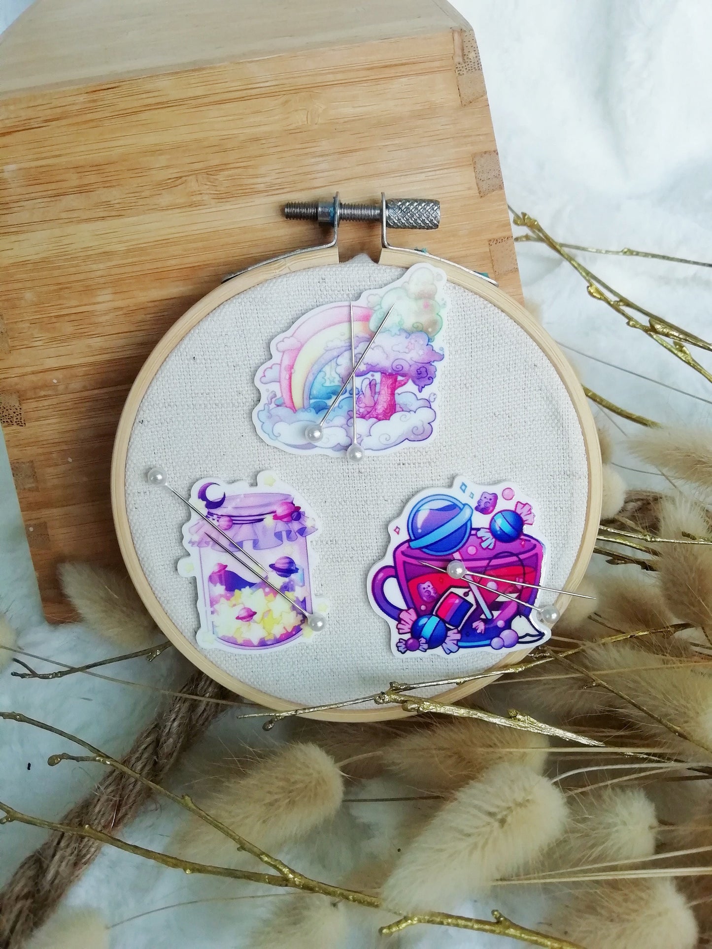 Magnetic needle holder / needle minder "Rainbow Dream", "Star Jar or "Candy Tea"