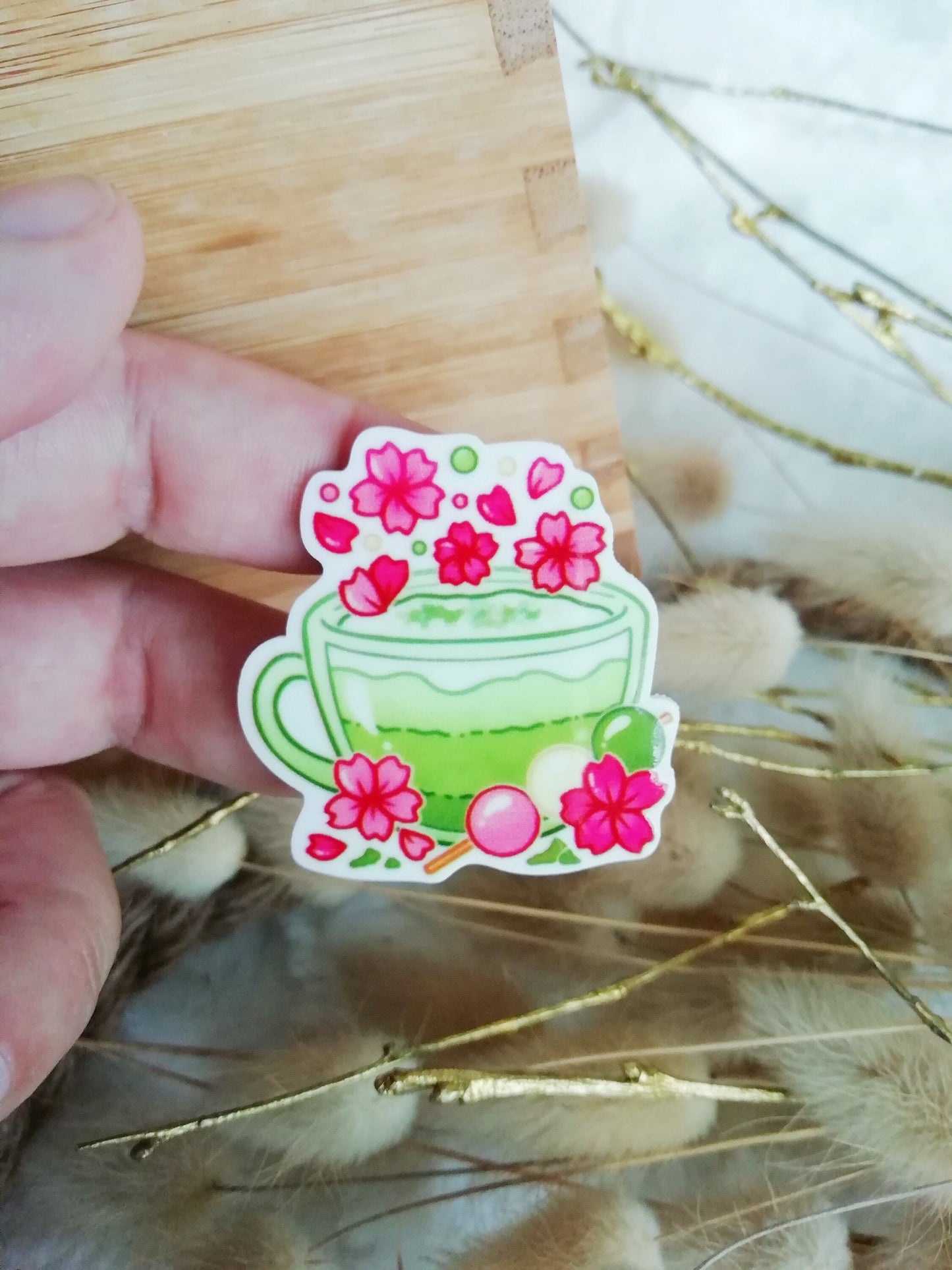 Magnetic needle holder / needle minder "Silhouette", "Multicolored tea" or "Flower matcha"