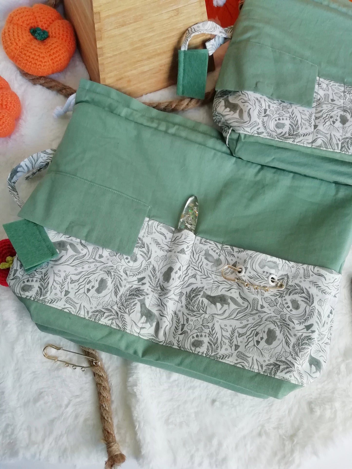 Bag ? “Sage green watercolor” project / bag? in progress