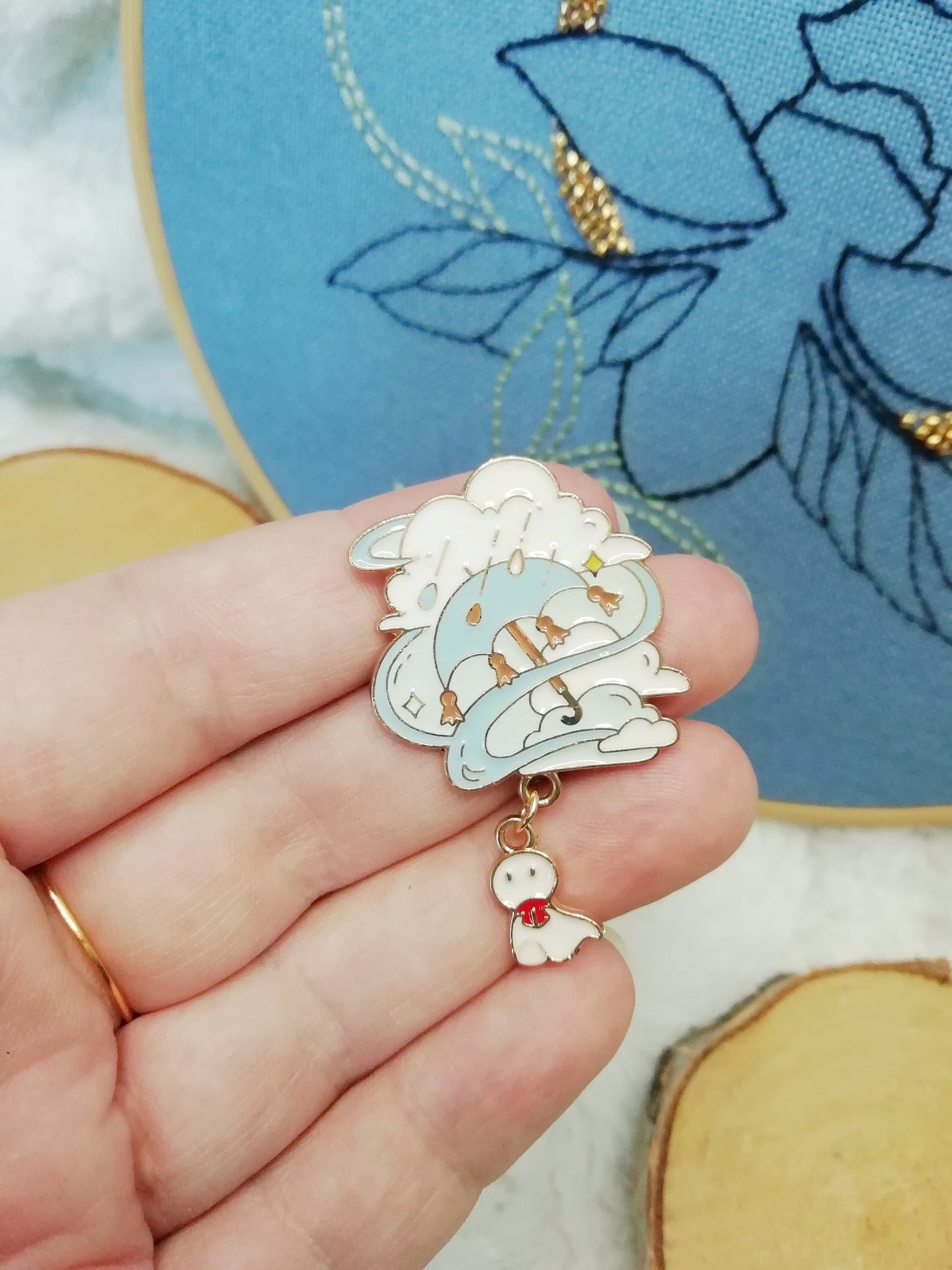Magnetic needle holder for embroidery "Eiffel Stamp", "Rainy Day" and "Montgolfiere"