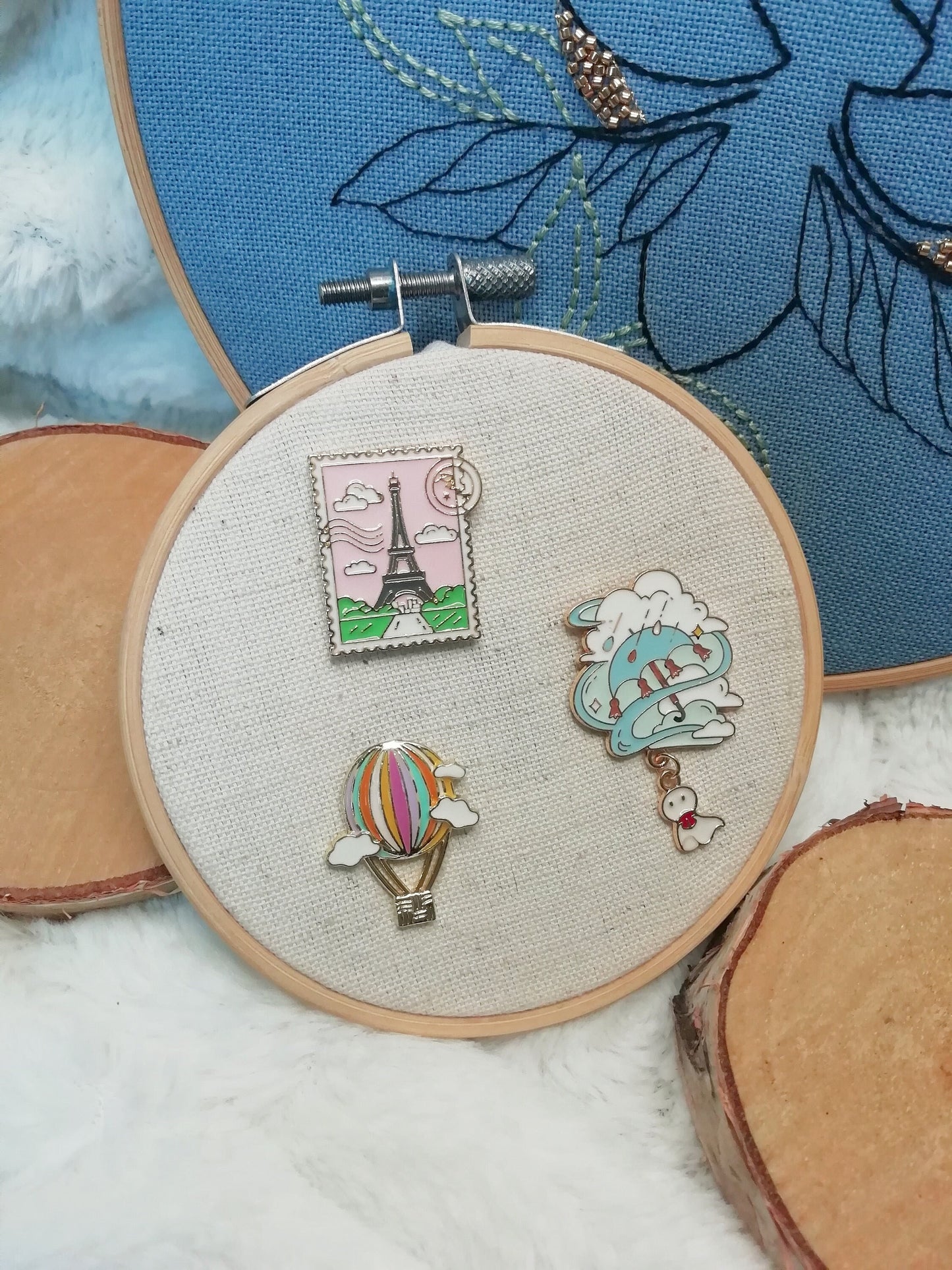 Magnetic needle holder for embroidery "Eiffel Stamp", "Rainy Day" and "Montgolfiere"