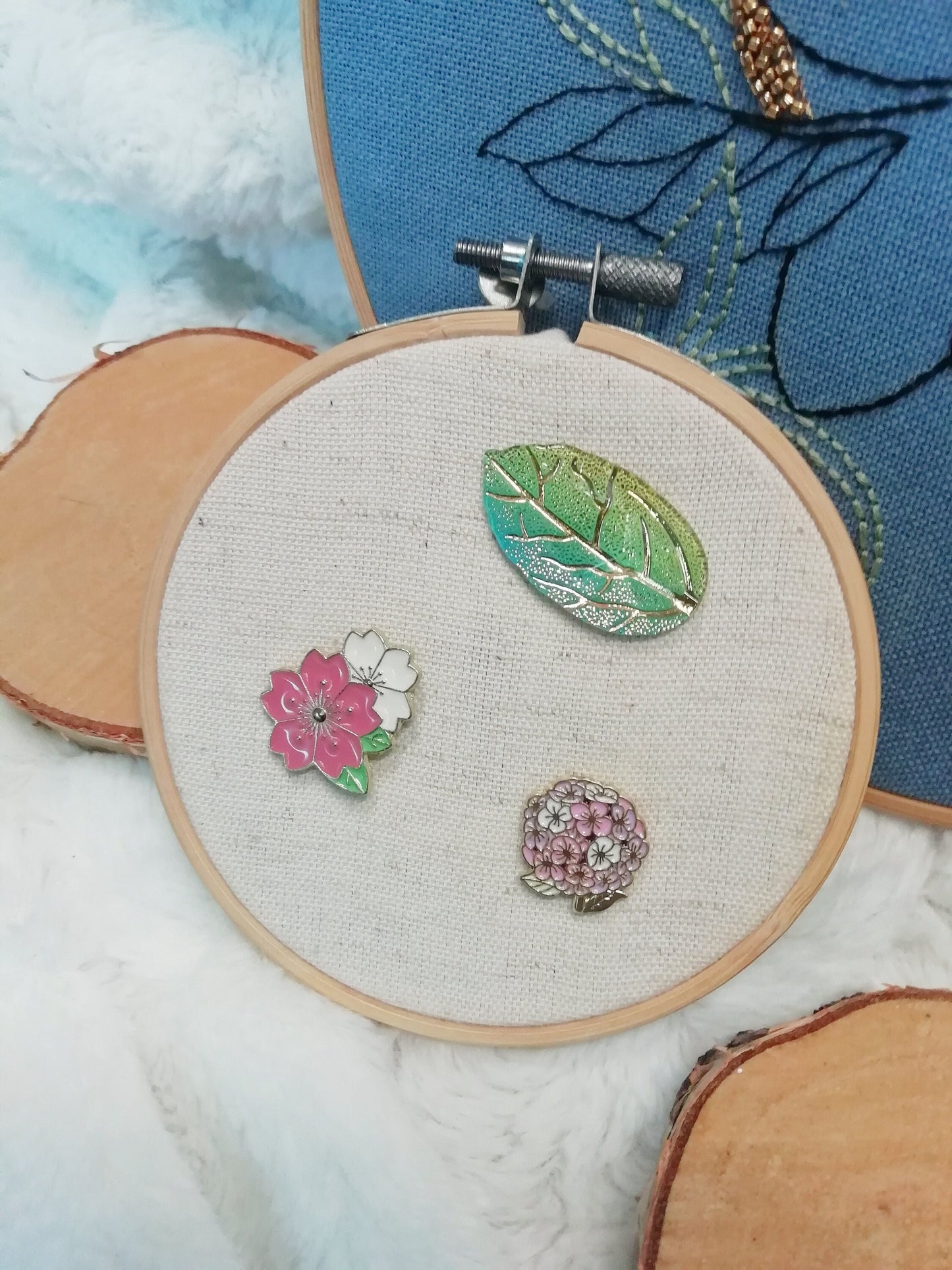 Magnetic needle holder for “Leaf”, “Hydrangea” and “Cherry Blossom” embroidery