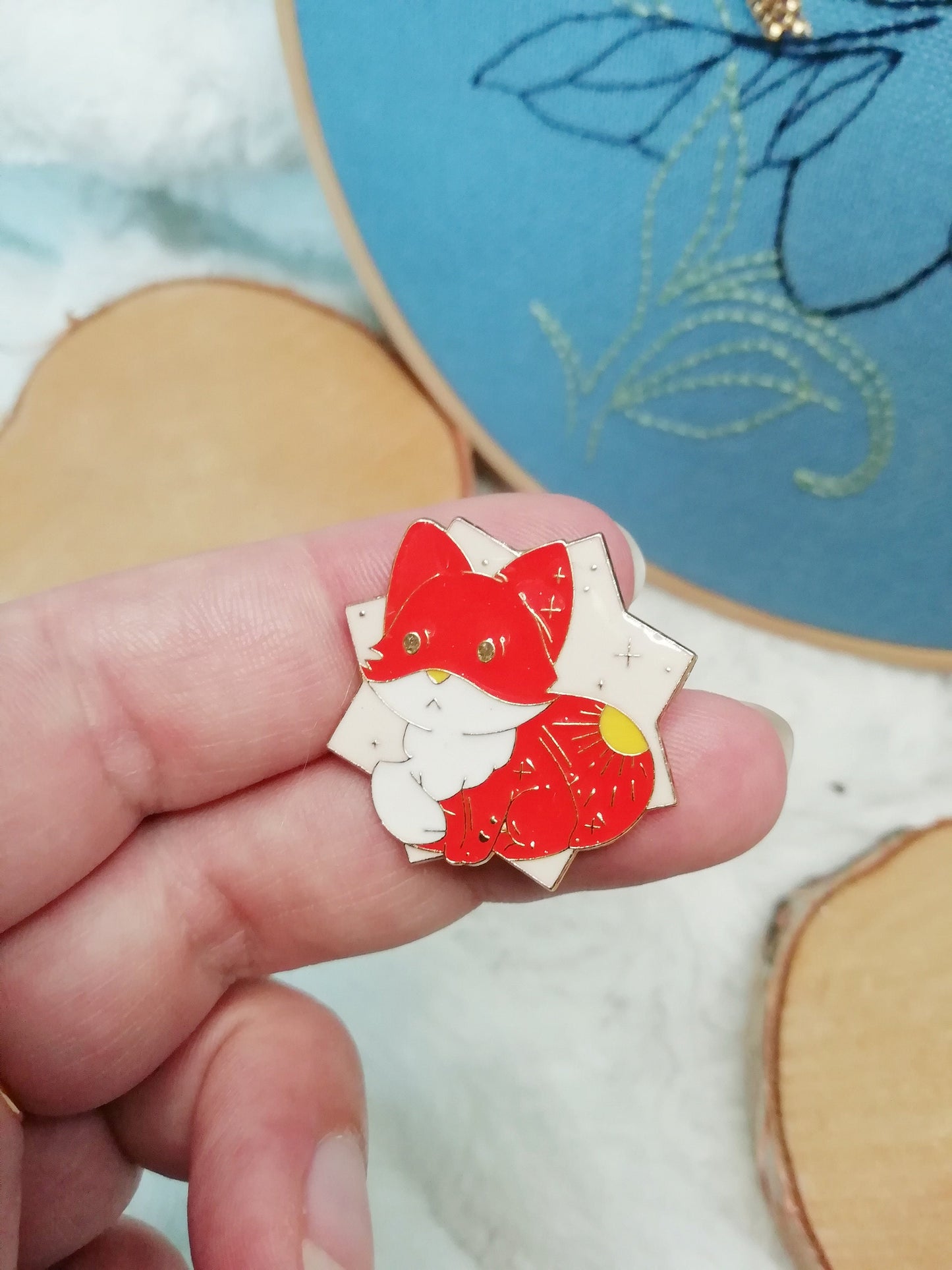 Magnetic needle holder for embroidery "Day Fox", "Night Fox" and "Rabbit and Sun"