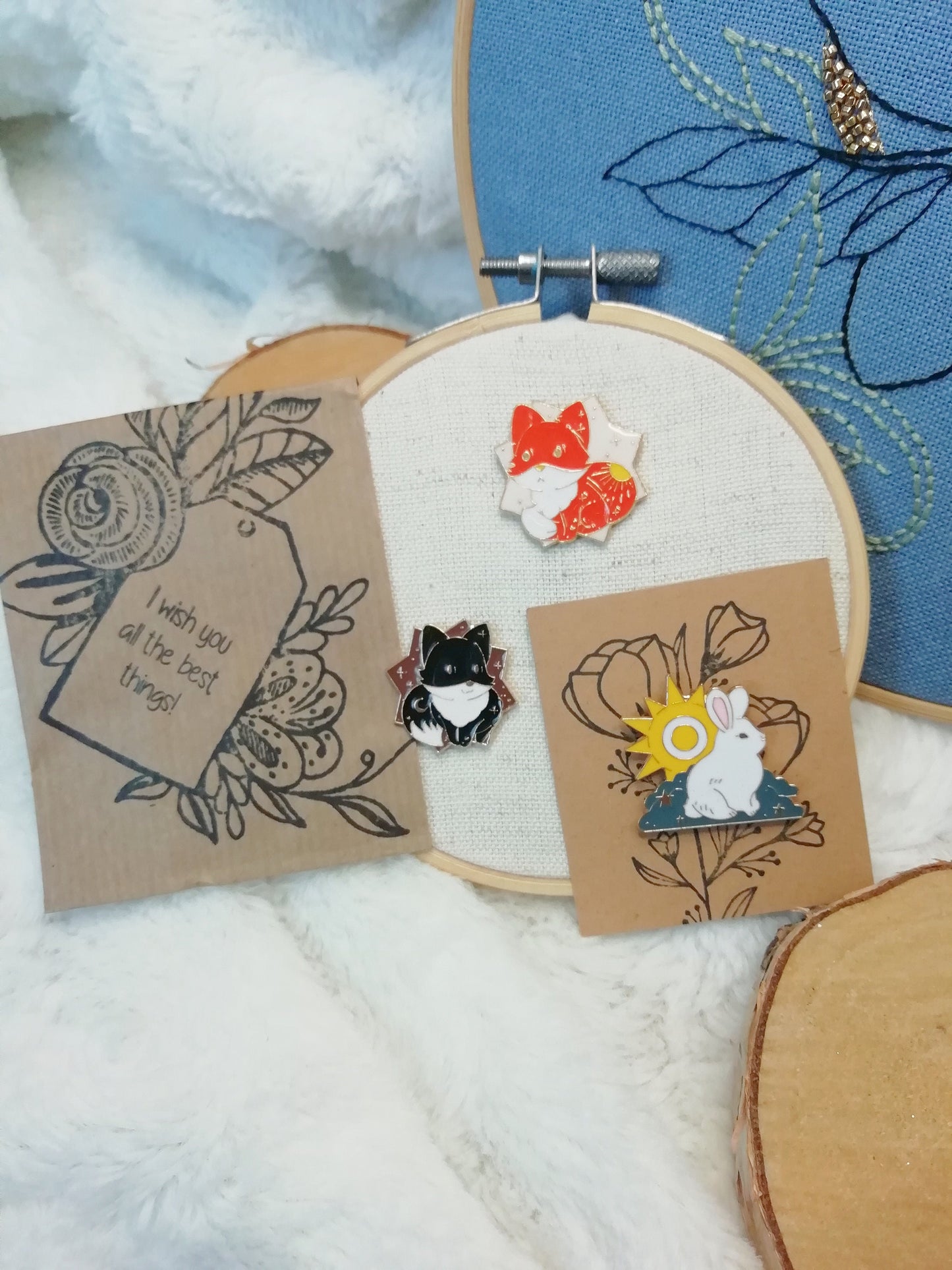 Magnetic needle holder for embroidery "Day Fox", "Night Fox" and "Rabbit and Sun"