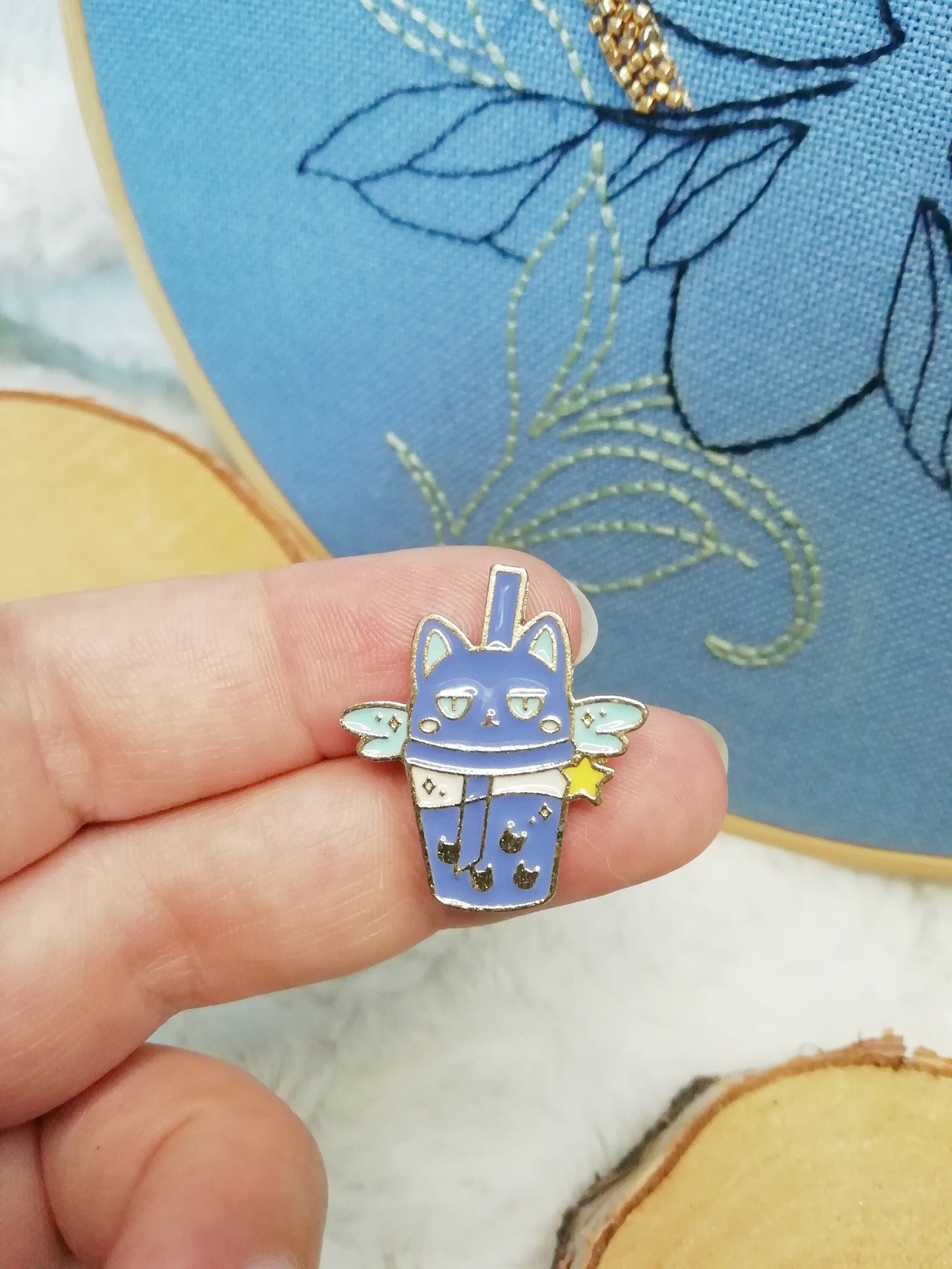 Magnetic needle holder for embroidery "BubbleCat", "Red cat" and "Grey and white cat"