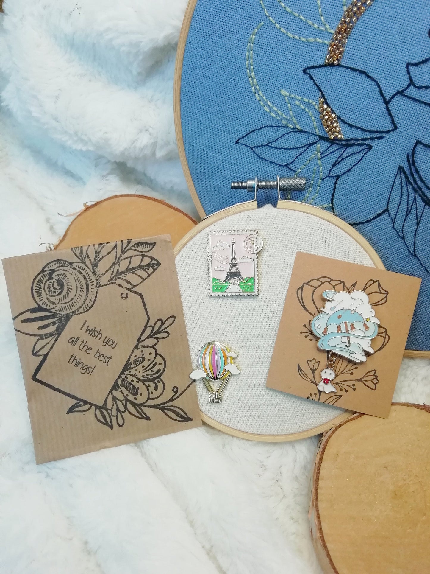 Magnetic needle holder for embroidery "Eiffel Stamp", "Rainy Day" and "Montgolfiere"