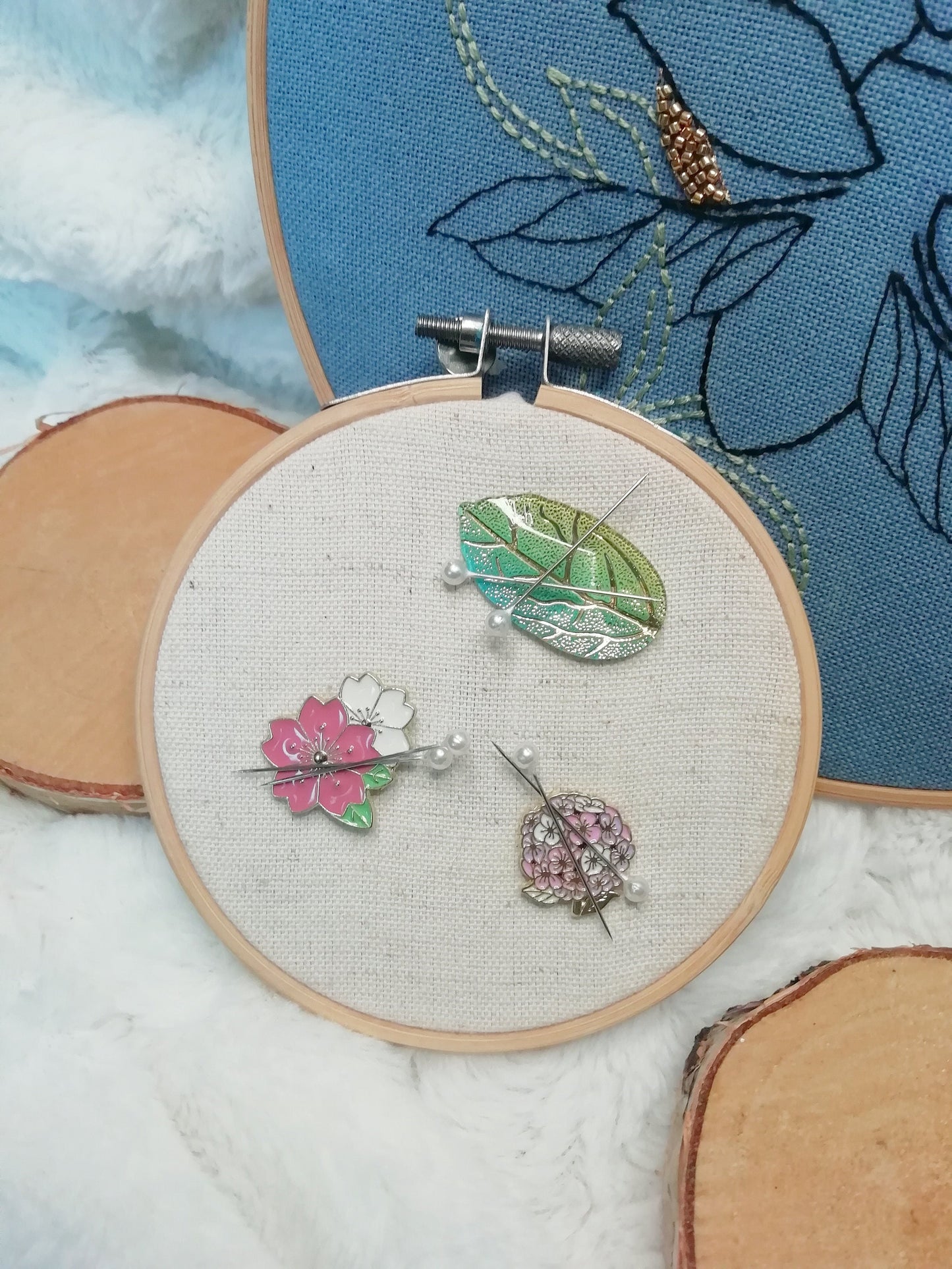 Magnetic needle holder for “Leaf”, “Hydrangea” and “Cherry Blossom” embroidery