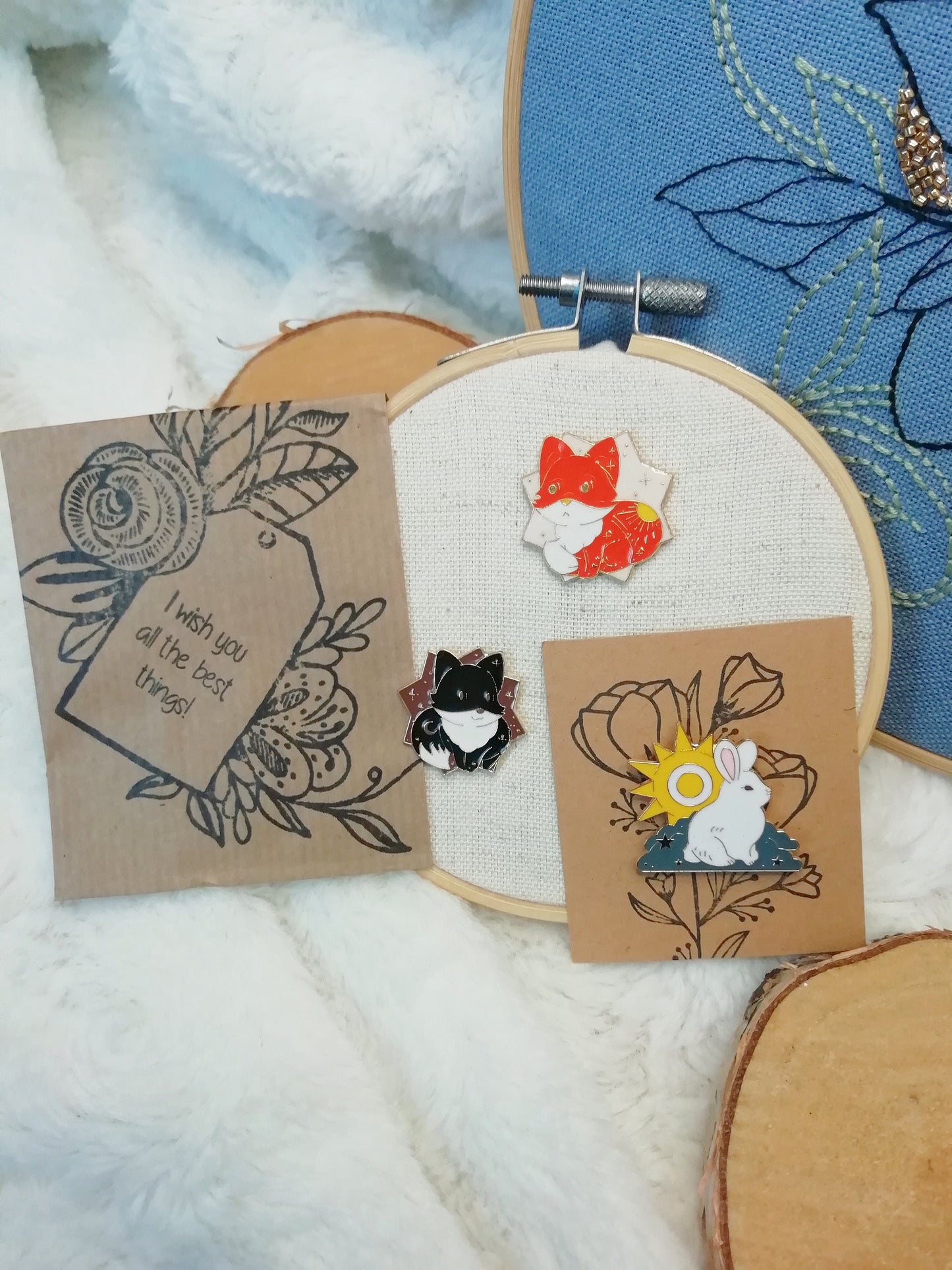 Magnetic needle holder for embroidery "Day Fox", "Night Fox" and "Rabbit and Sun"