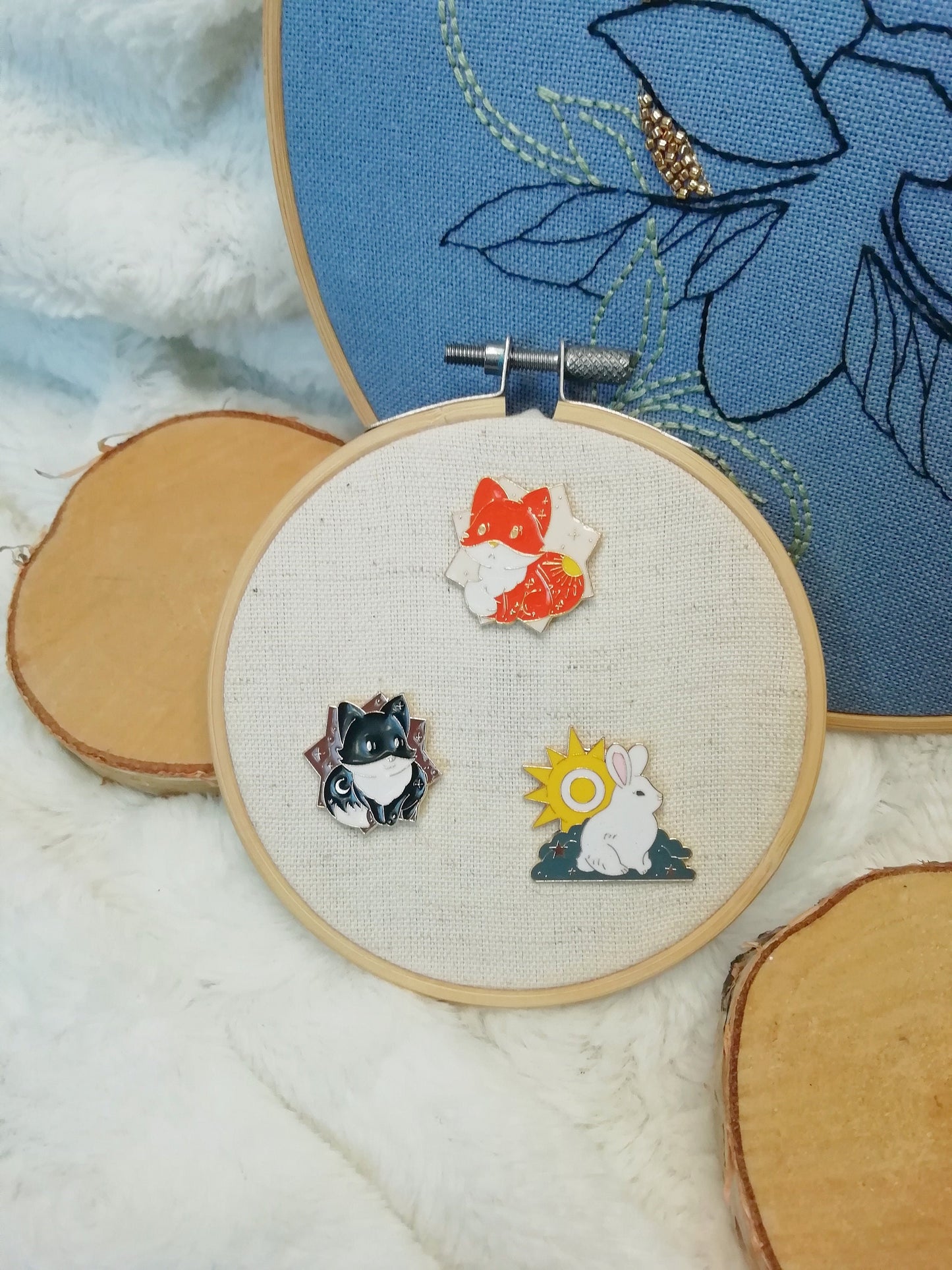 Magnetic needle holder for embroidery "Day Fox", "Night Fox" and "Rabbit and Sun"