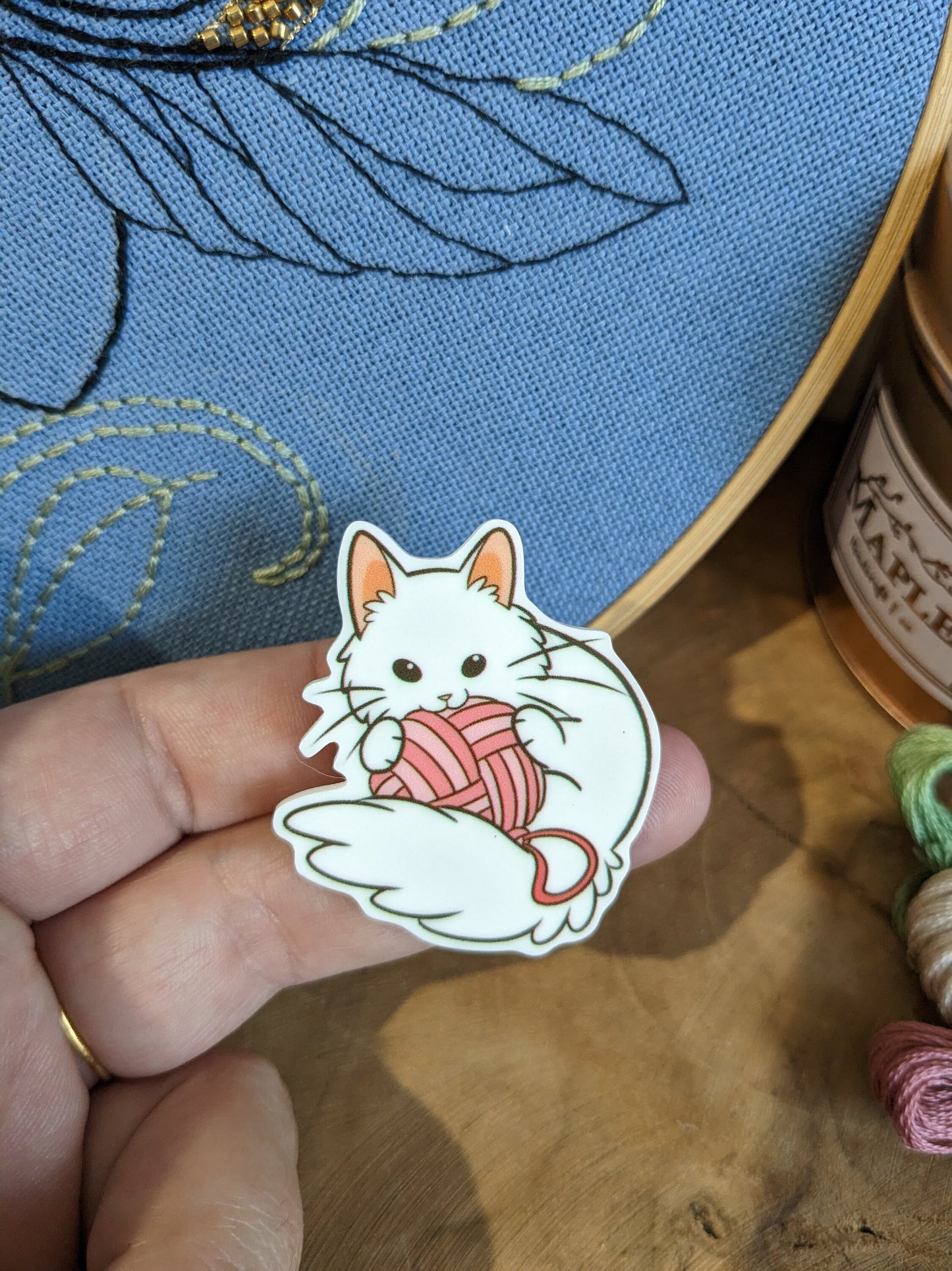 Magnetic needle holder / needle minder "Rainbow", "Cat and ball" or "Cat girl"