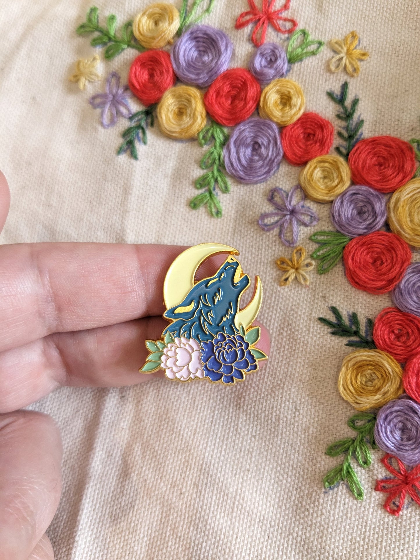 Magnetic needle holder / needle minder "Watermelon cat", "Wizard cat", "Wolf and moon" and "Astronaut cat"