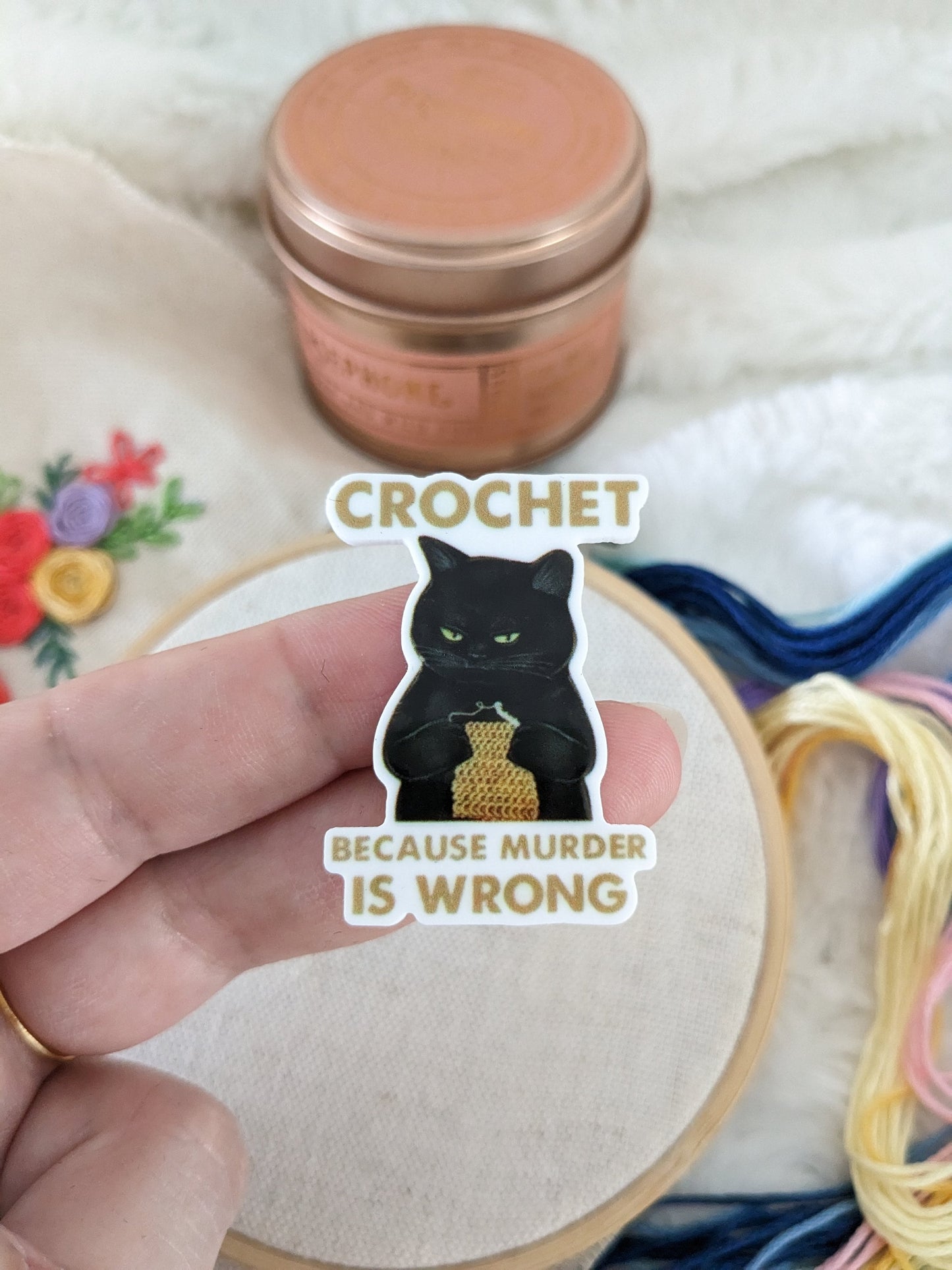 Magnetic needle holder / needle minder "Starlight", "Sad cat" or "Crochet"