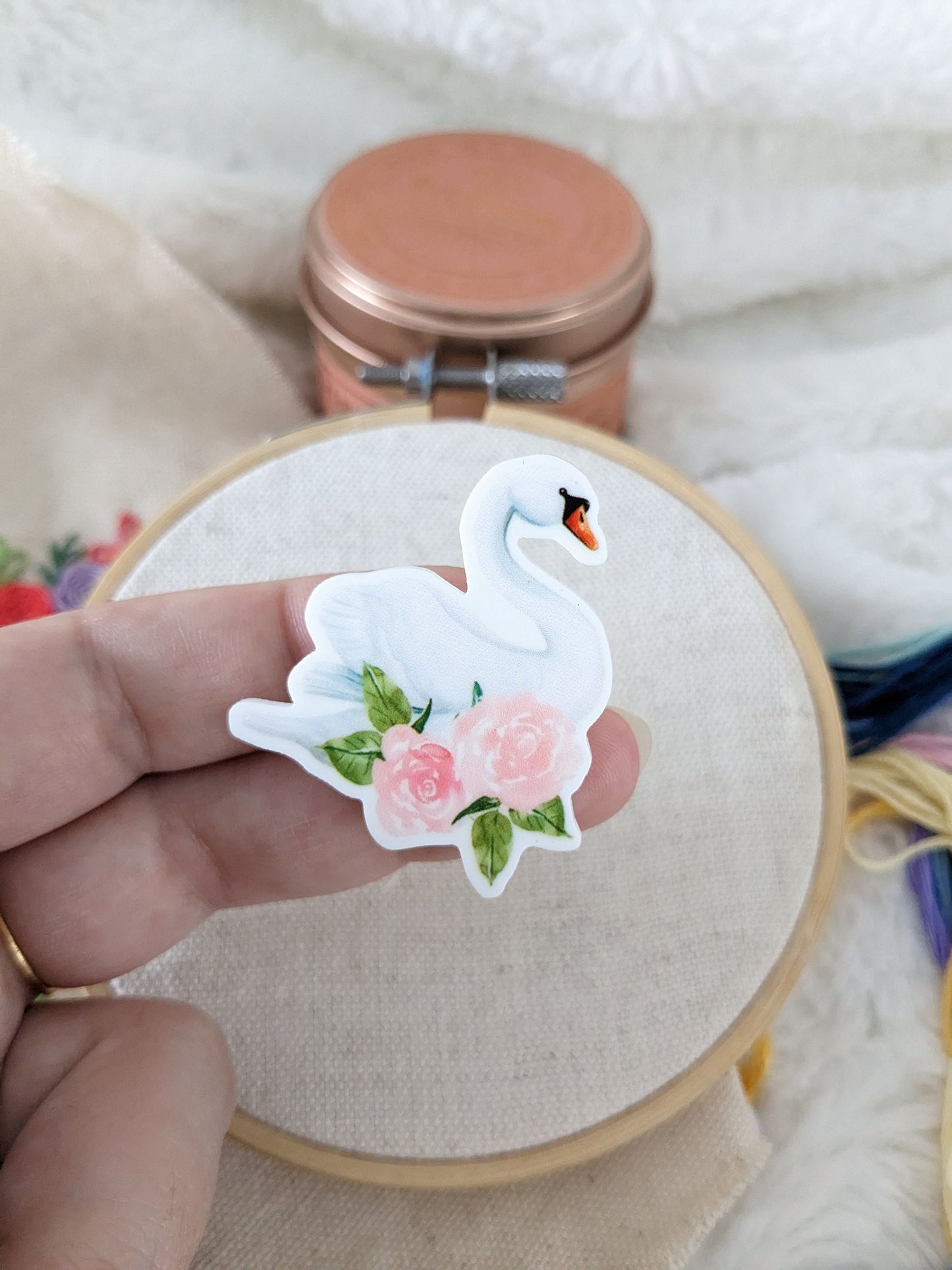 Magnetic needle holder / needle minder "Umbrella", "White Swan" or "Flower butterfly"