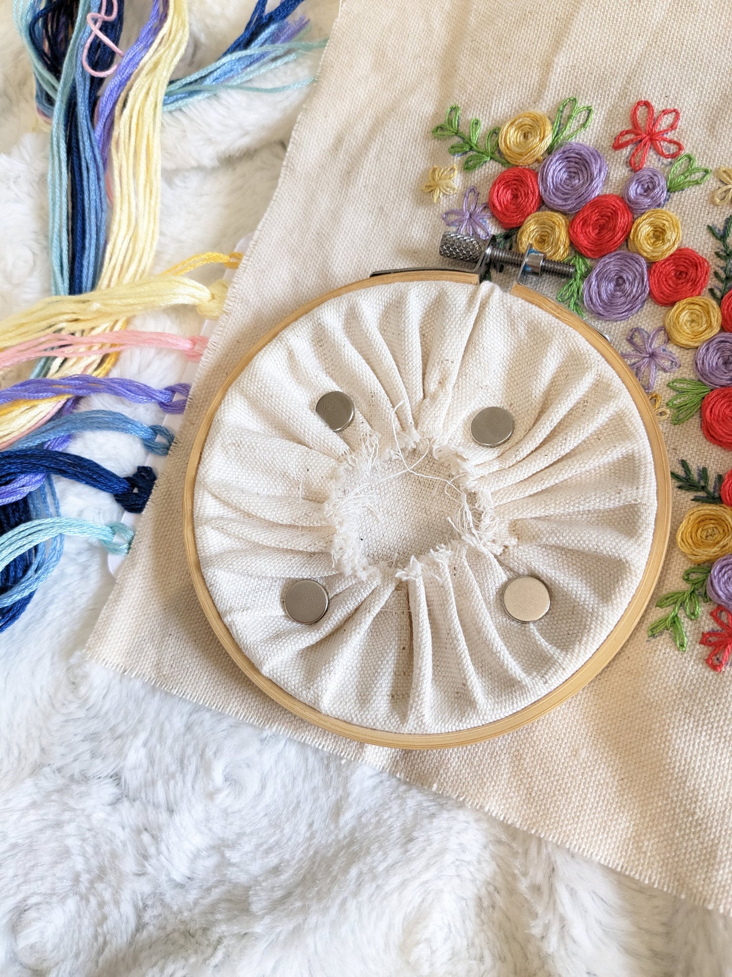 Magnetic needle holder for embroidery "White Rabbit and Moon", "Rabbit and Yellow Moon", "Planet Rabbit" and "Chaturne"