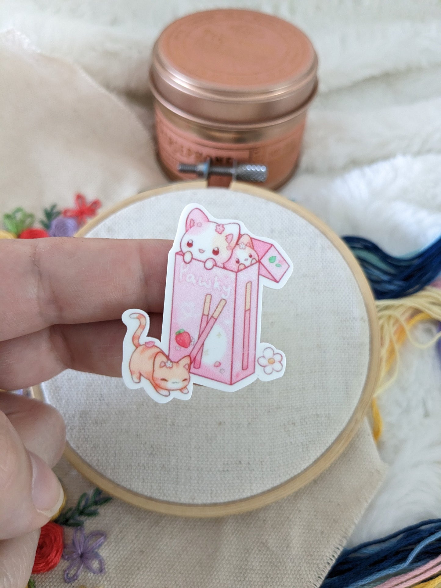 Magnetic needle holder / needle minder "Bubble tea pink", "Bubble tea blue" or "Pocky"