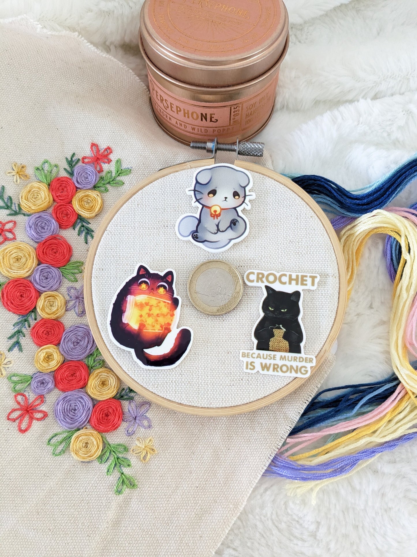 Magnetic needle holder / needle minder "Starlight", "Sad cat" or "Crochet"