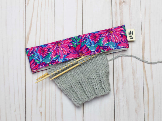 Étui pour aiguilles à chaussettes et DPN, motif Tropical