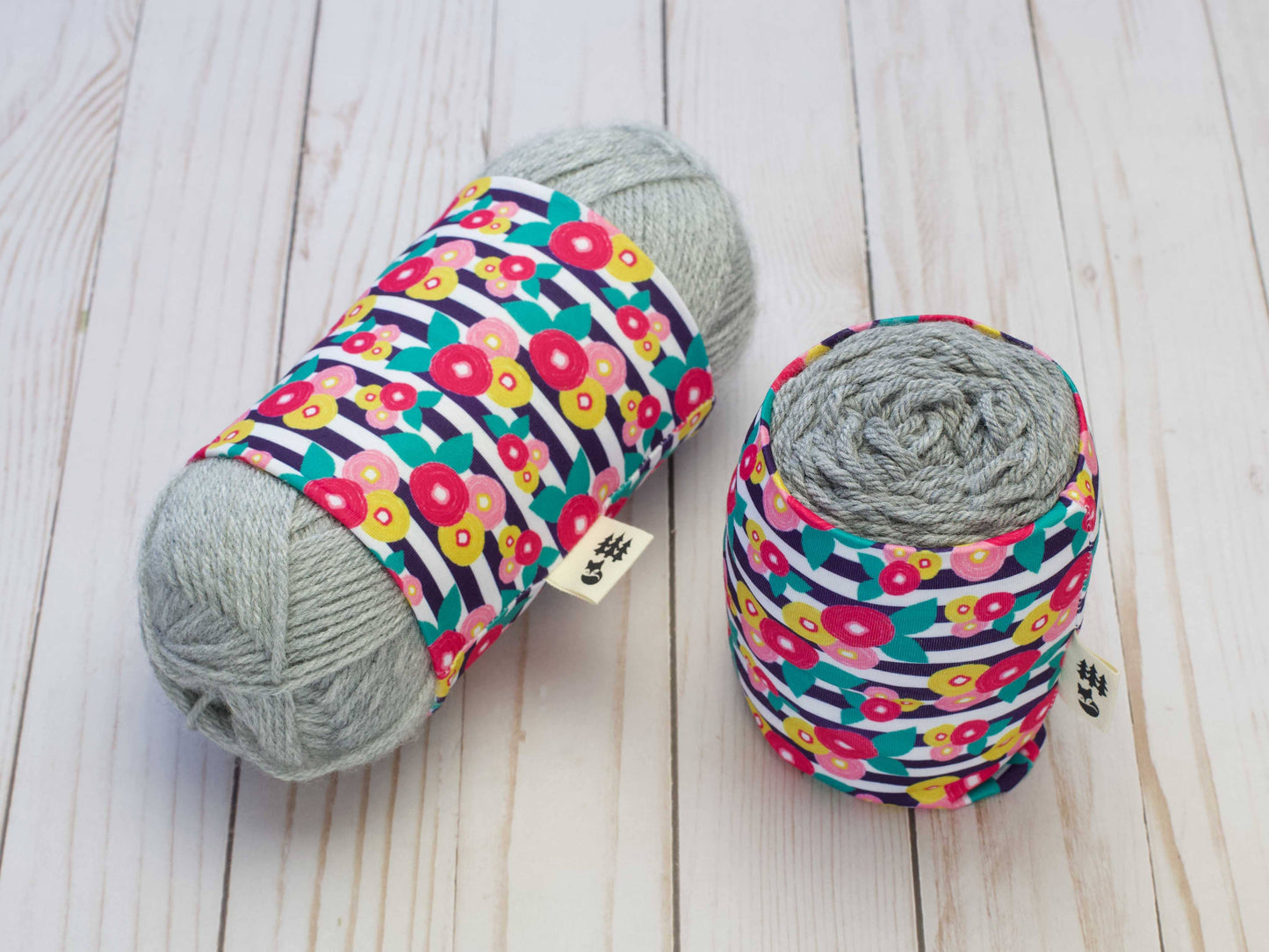 Chaussette à laine motif Fleurs et rayures