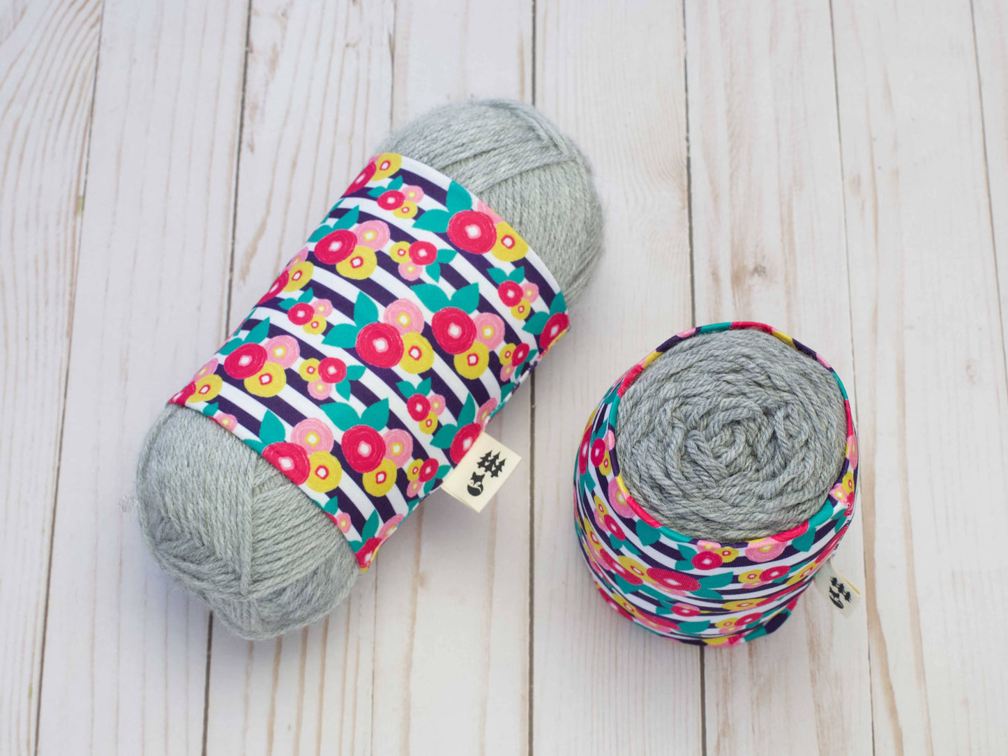 Chaussette à laine motif Fleurs et rayures