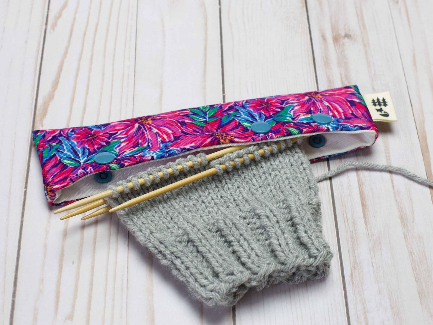 Étui pour aiguilles à chaussettes et DPN, motif Tropical