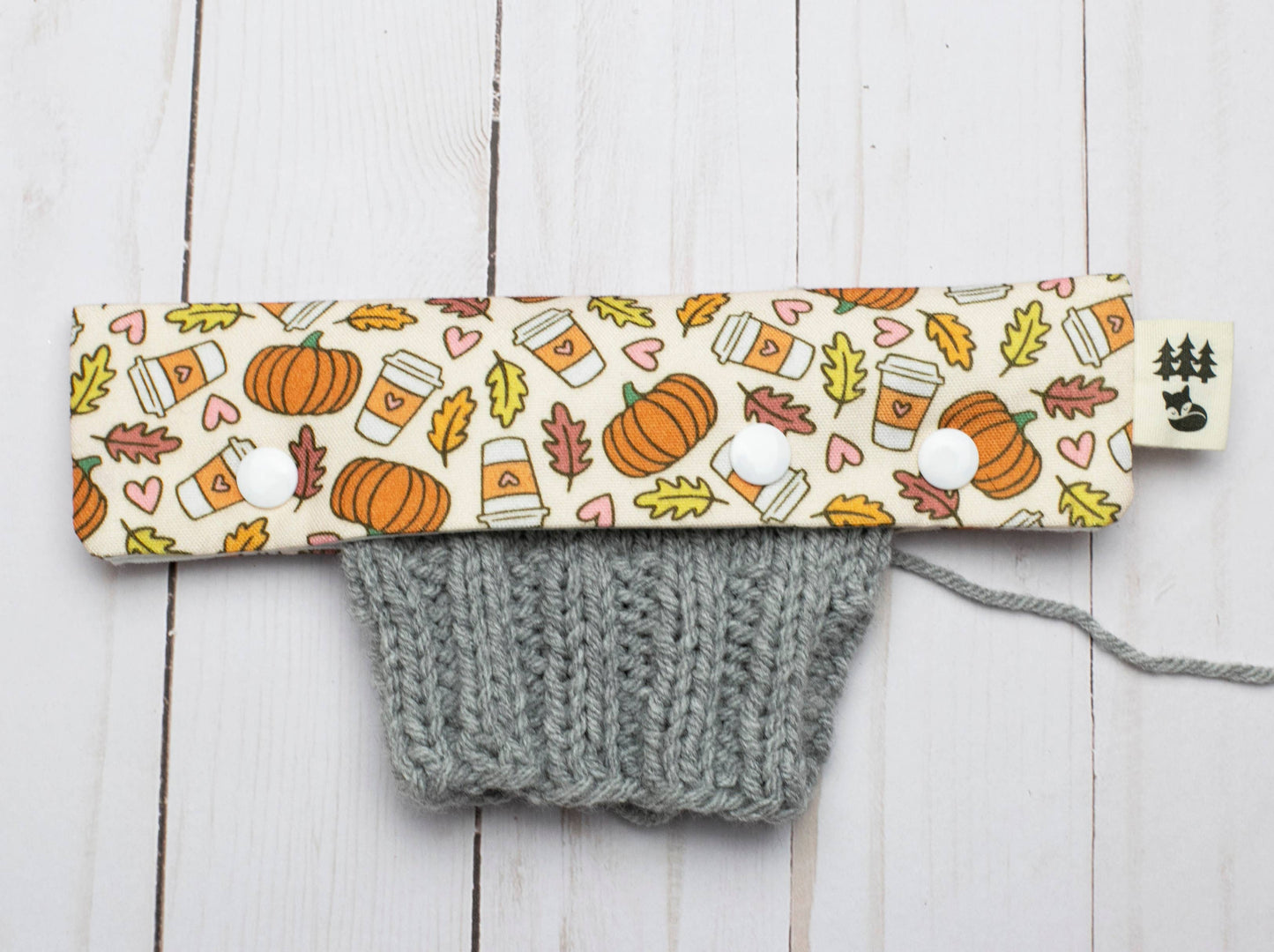 Étui pour aiguilles à chaussettes et DPN motif Saveurs d'automne