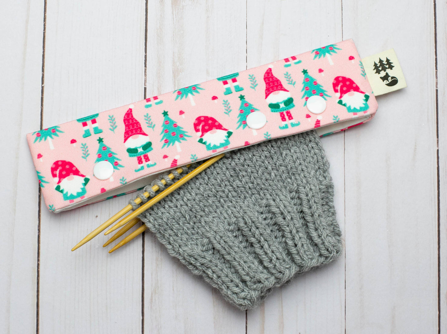 Etui DPN et aiguilles à chaussettes "Gnome festif"