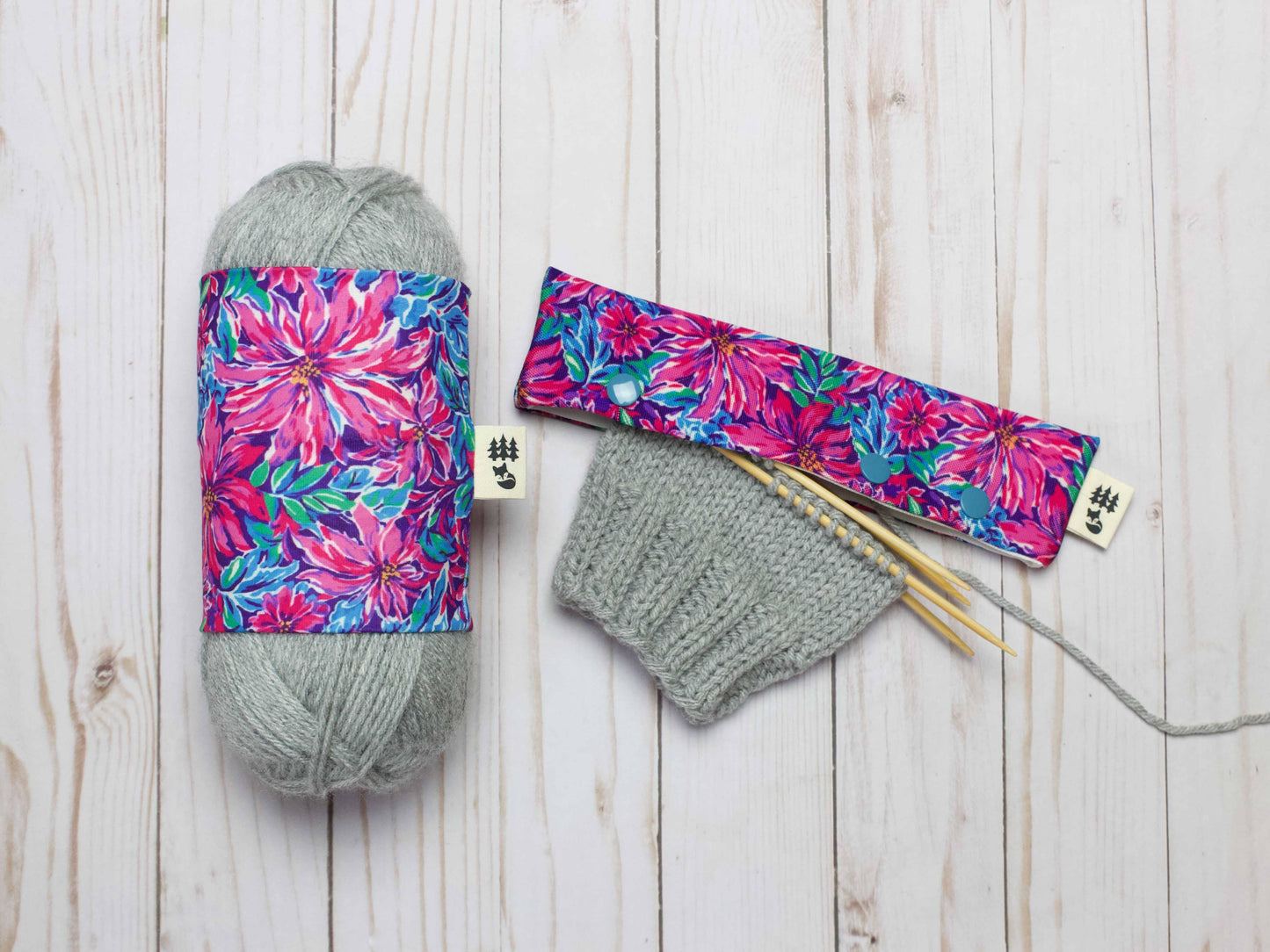 Étui pour aiguilles à chaussettes et DPN, motif Tropical