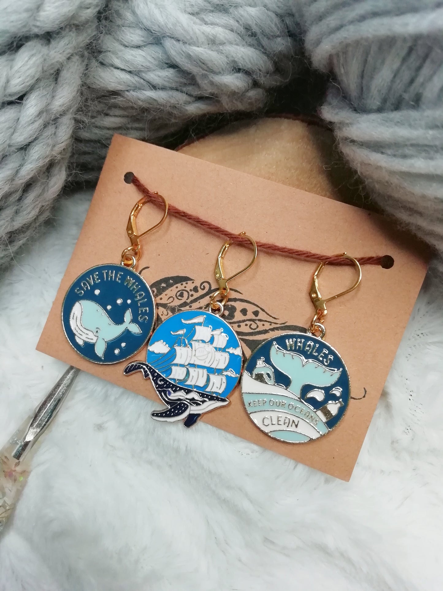 Stitch marker / marqueur de mailles Save the Whales