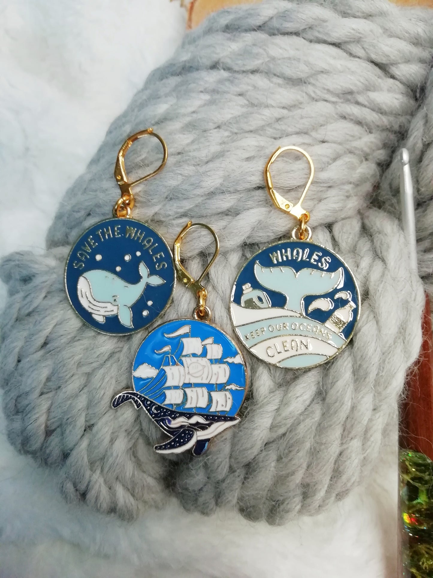 Stitch marker / marqueur de mailles Save the Whales