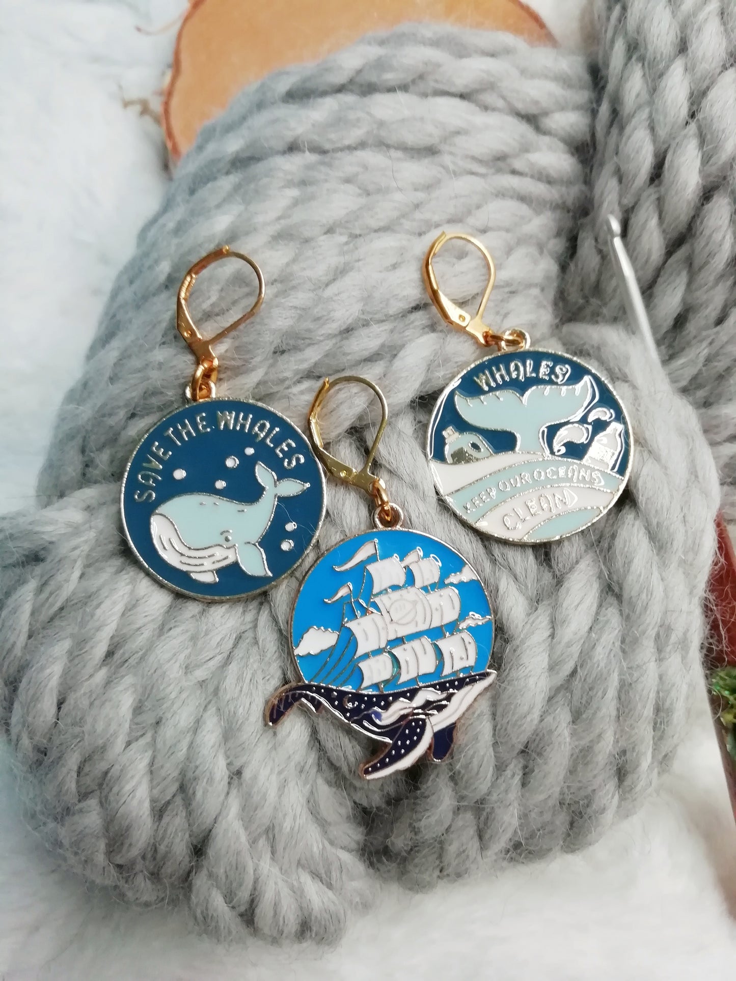 Stitch marker / marqueur de mailles Save the Whales